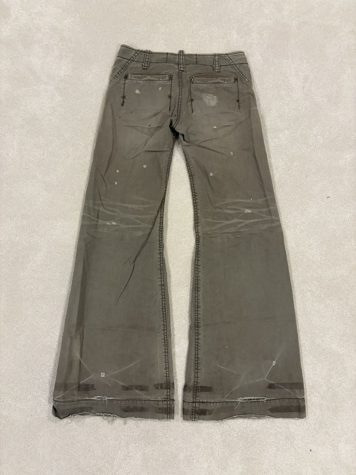 Japanese Brand Distressed Wide Leg Jeans Grey Size US 29 - 9 Thumbnail