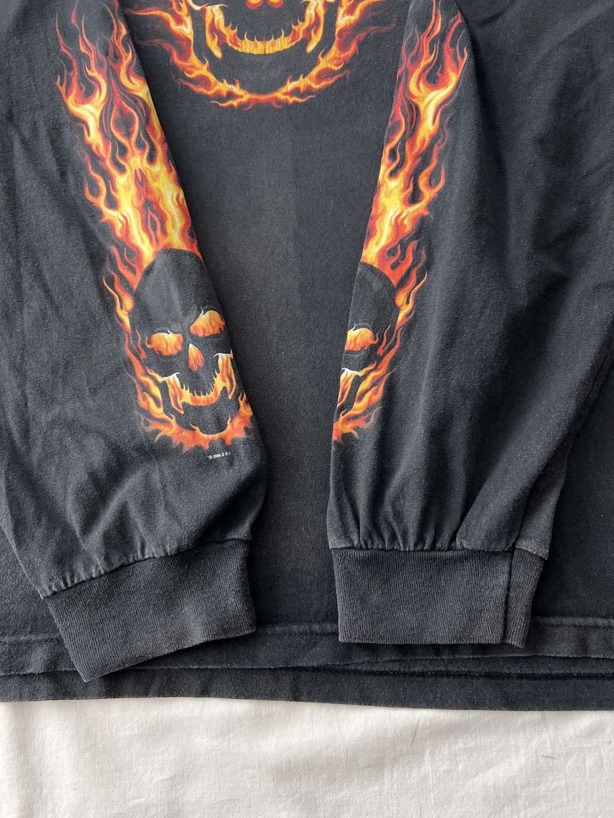 Vintage Vintage 2006 Flaming Skull Fire Ghost Rider AAA Long Sleeve Size US XXL / EU 58 / 5 - 11 Thumbnail