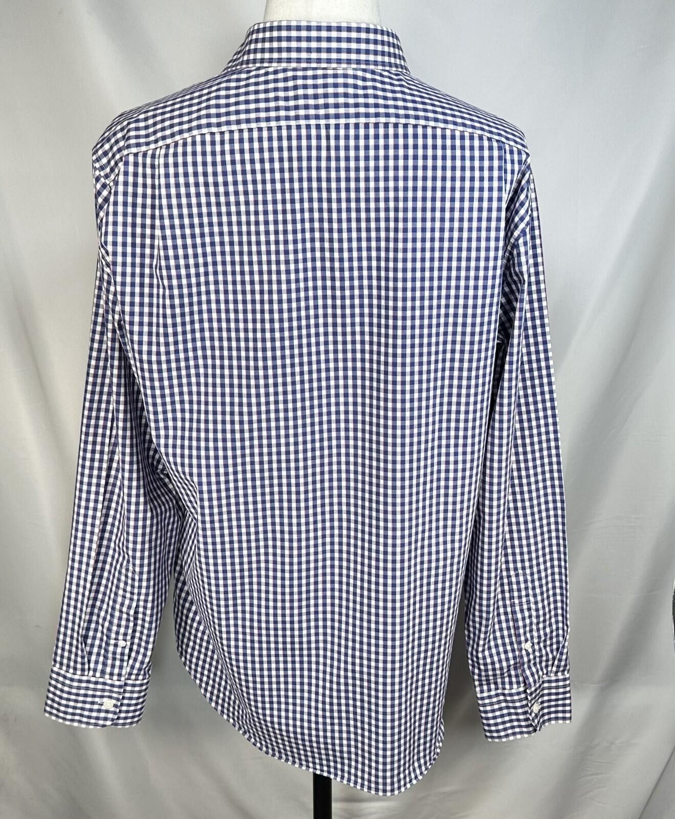 J.Crew J Crew Check Slim Performance Button Up Blue Mens XL Size US XL / EU 56 / 4 - 2 Thumbnail