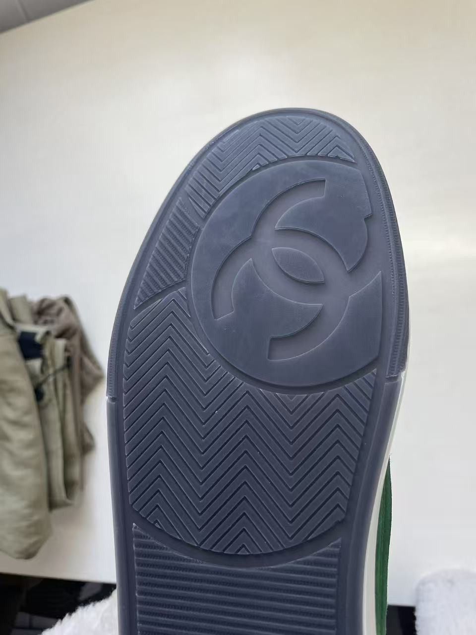 Chanel Chanel 23P Suede CC White&Green Low Top Sneakers Size US 12 / EU 45 - 5 Thumbnail