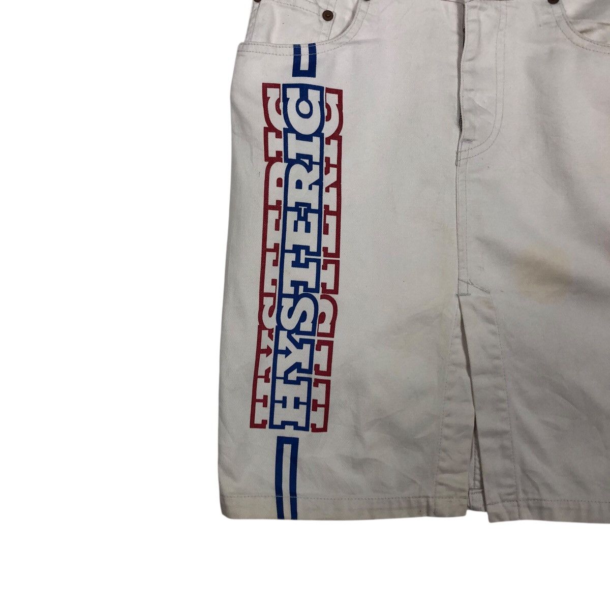 Hysteric Glamour Vintage Hysteric Glamour Kinky Jeans White Denim Logo Skirt Size 30" / US 8 / IT 44 - 8 Thumbnail