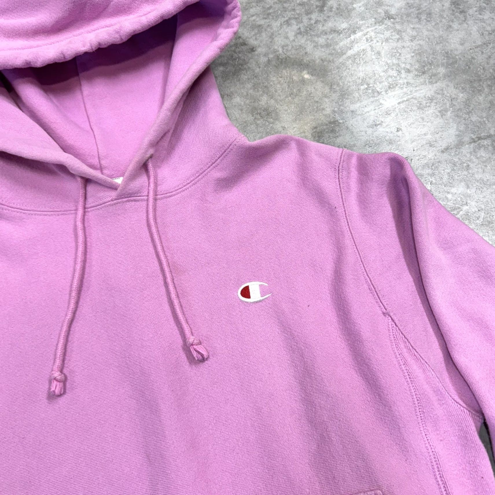 Champion VINTAGE Champion Hoodie Mens Small Pink Reverse Weave Pullover Fleece Logo Sweatshirt Size US S / EU 44-46 / 1 - 3 Thumbnail