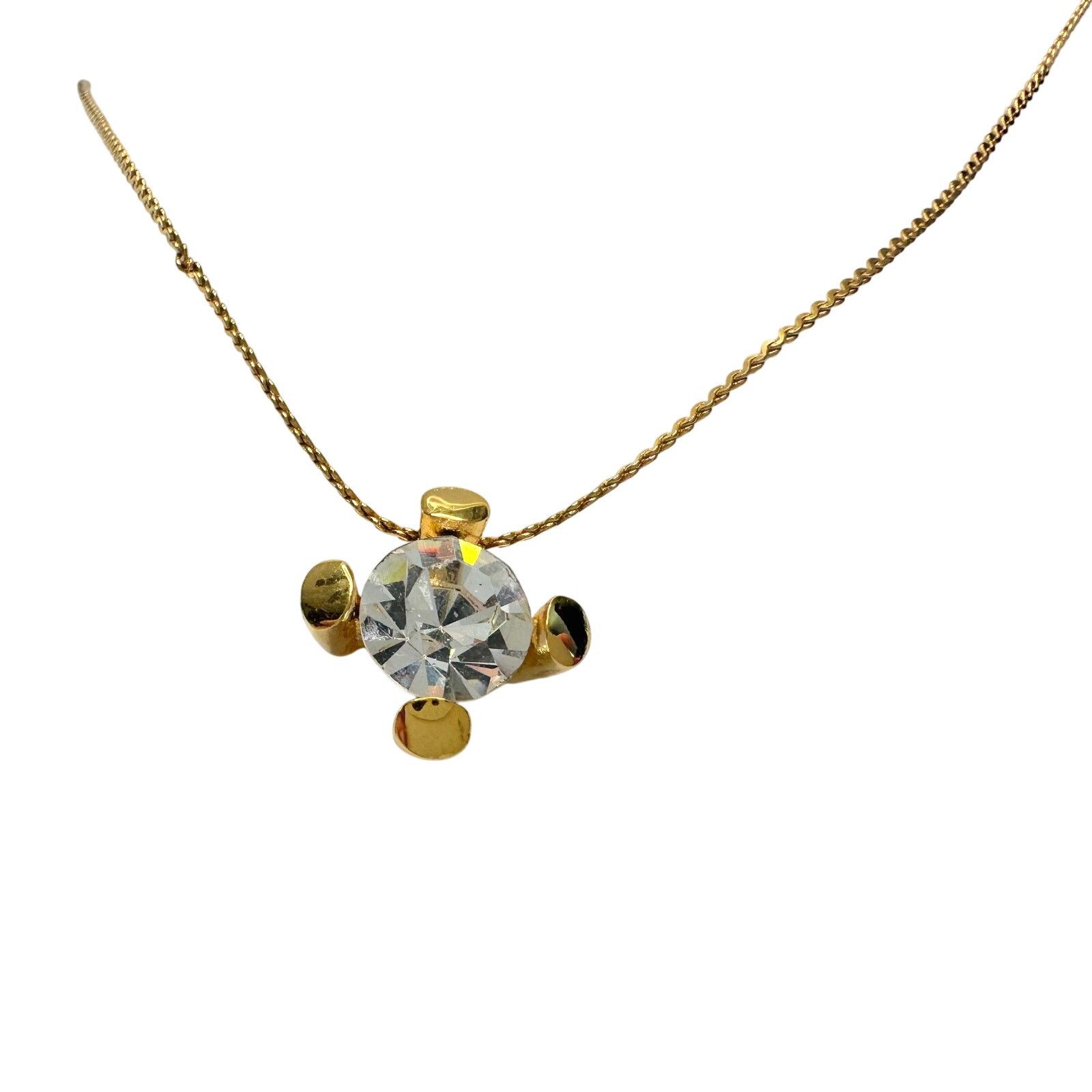 Givenchy Givenchy Crystal/White Gemstone Gold Plated Necklace Size ONE SIZE - 12 Thumbnail