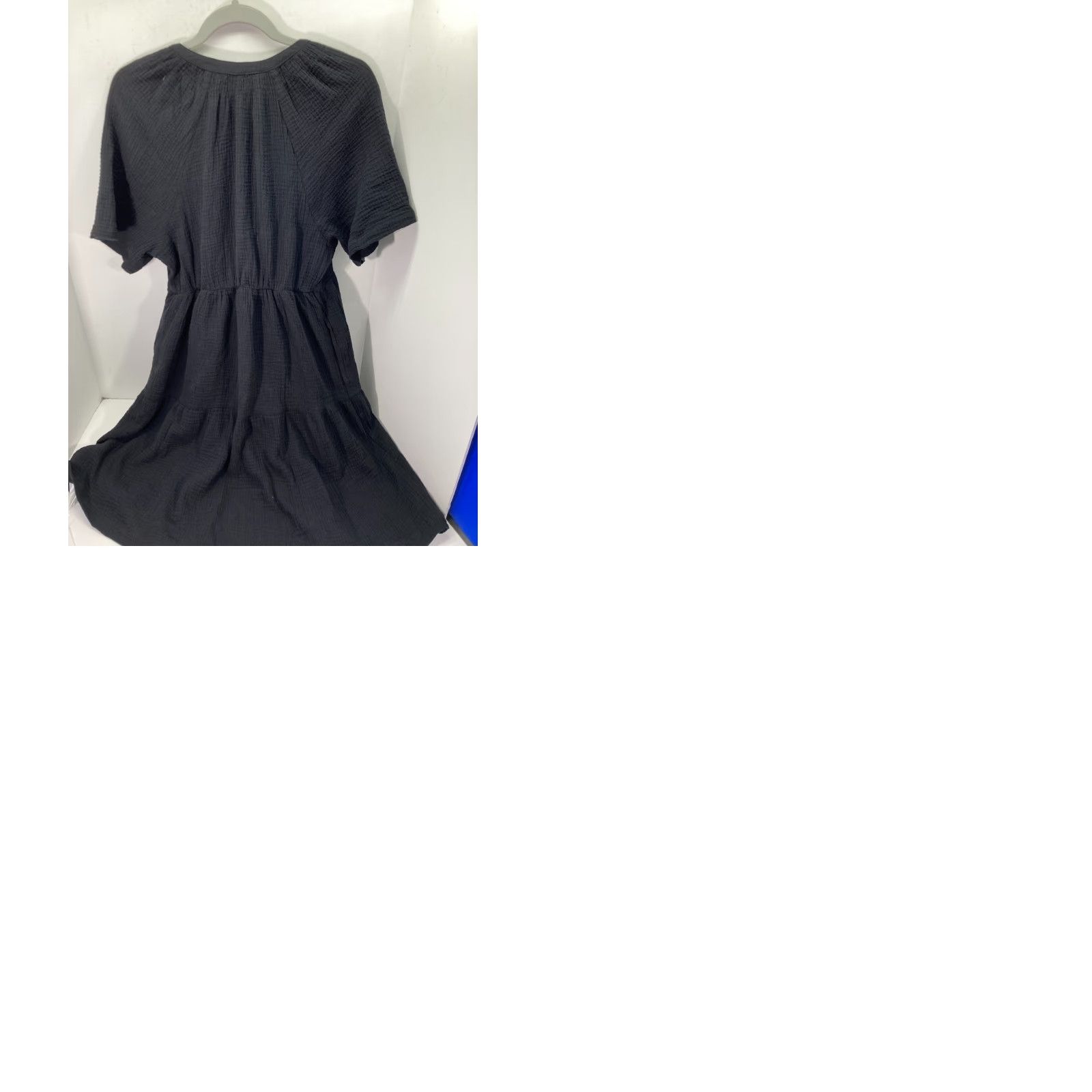 Gap Gap Gauze Tier Dress Black Short Sleeve V-Neck Pockets XS NWT Womens Size 26" / US 2 / IT 38 - 9 Thumbnail