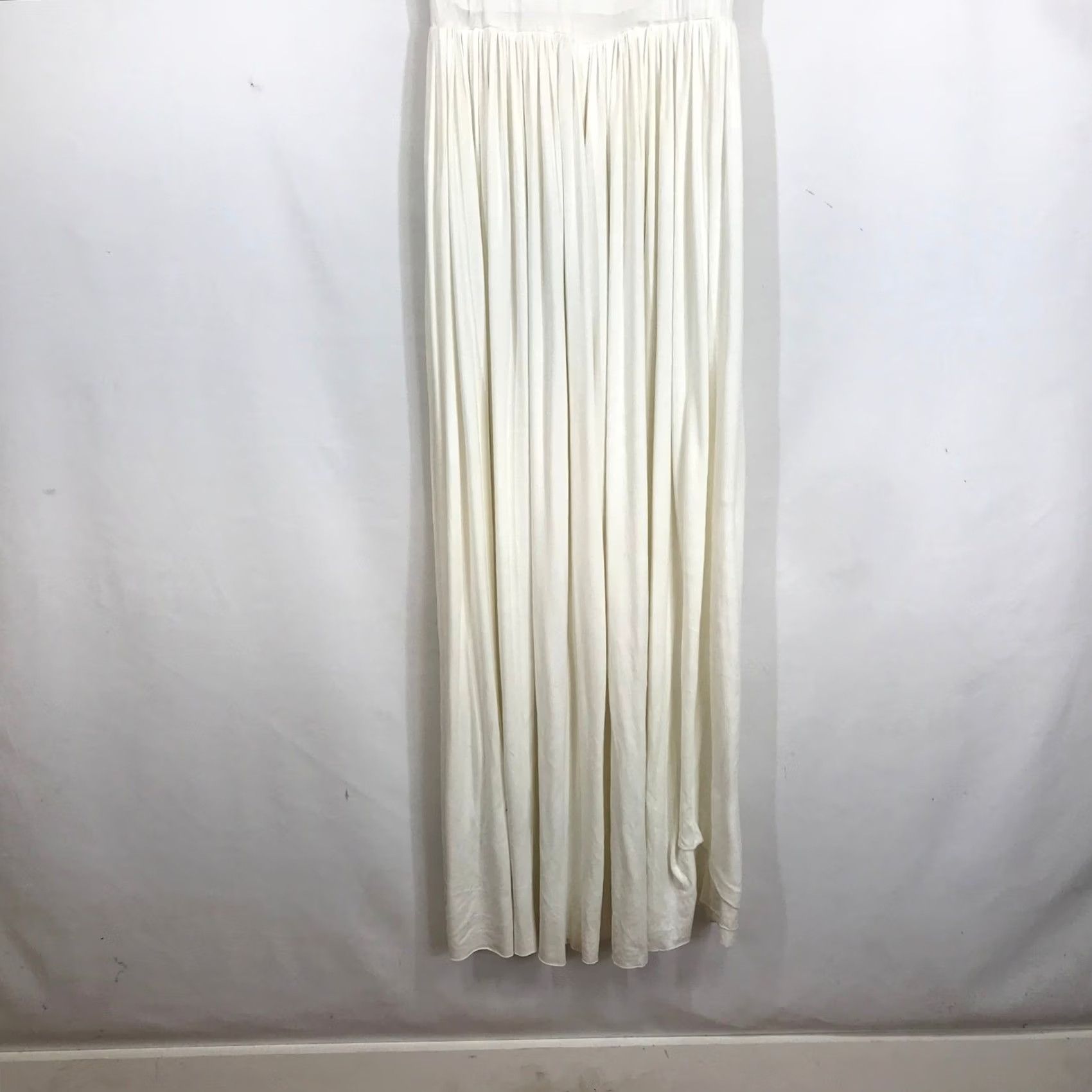 Free People VINTAGE? No — Free People Beach Ivory Wide-Leg Jumpsuit Deep V-Neck Short Sleeve Large Shirt Women L Ivory Wide Leg Jumpsuit Nav? Size 36" / US 14 / IT 50 - 4 Thumbnail