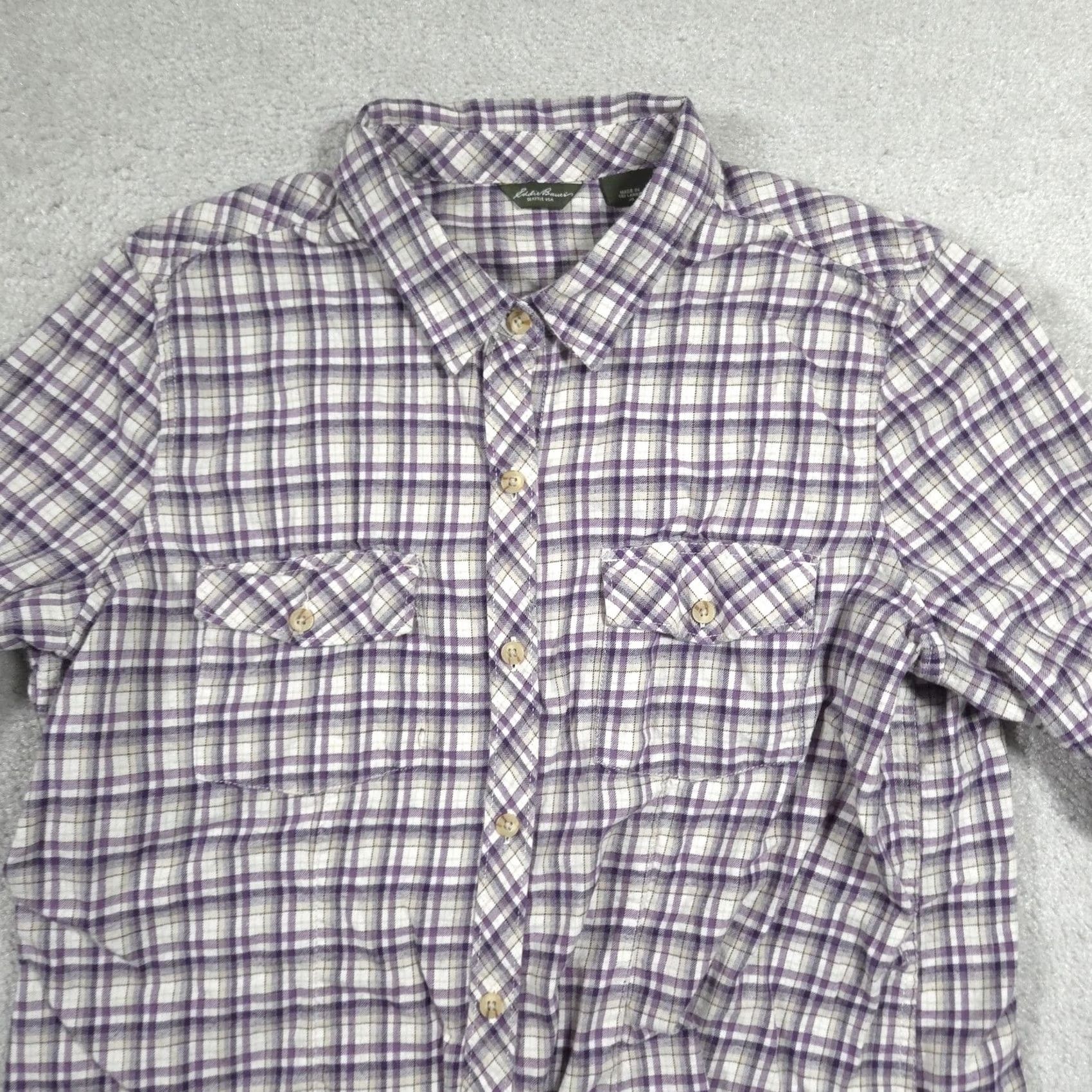 Eddie Bauer VINTAGE Eddie Bauer Shirt Womens XL Purple Plaid Button Front Long Sleeve Casual Outdoor Size XL / US 12-14 / IT 48-50 - 4 Thumbnail