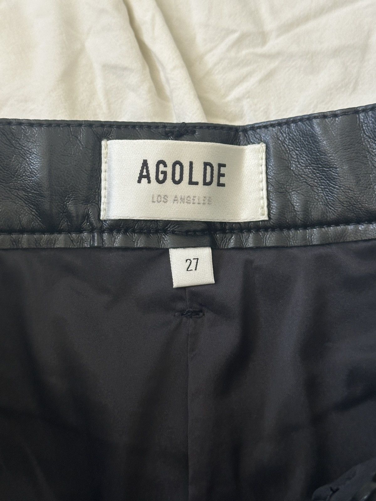 Agolde 90's Pinch Waist Leather Jeans Size 27" / US 4 / IT 40 - 6 Thumbnail