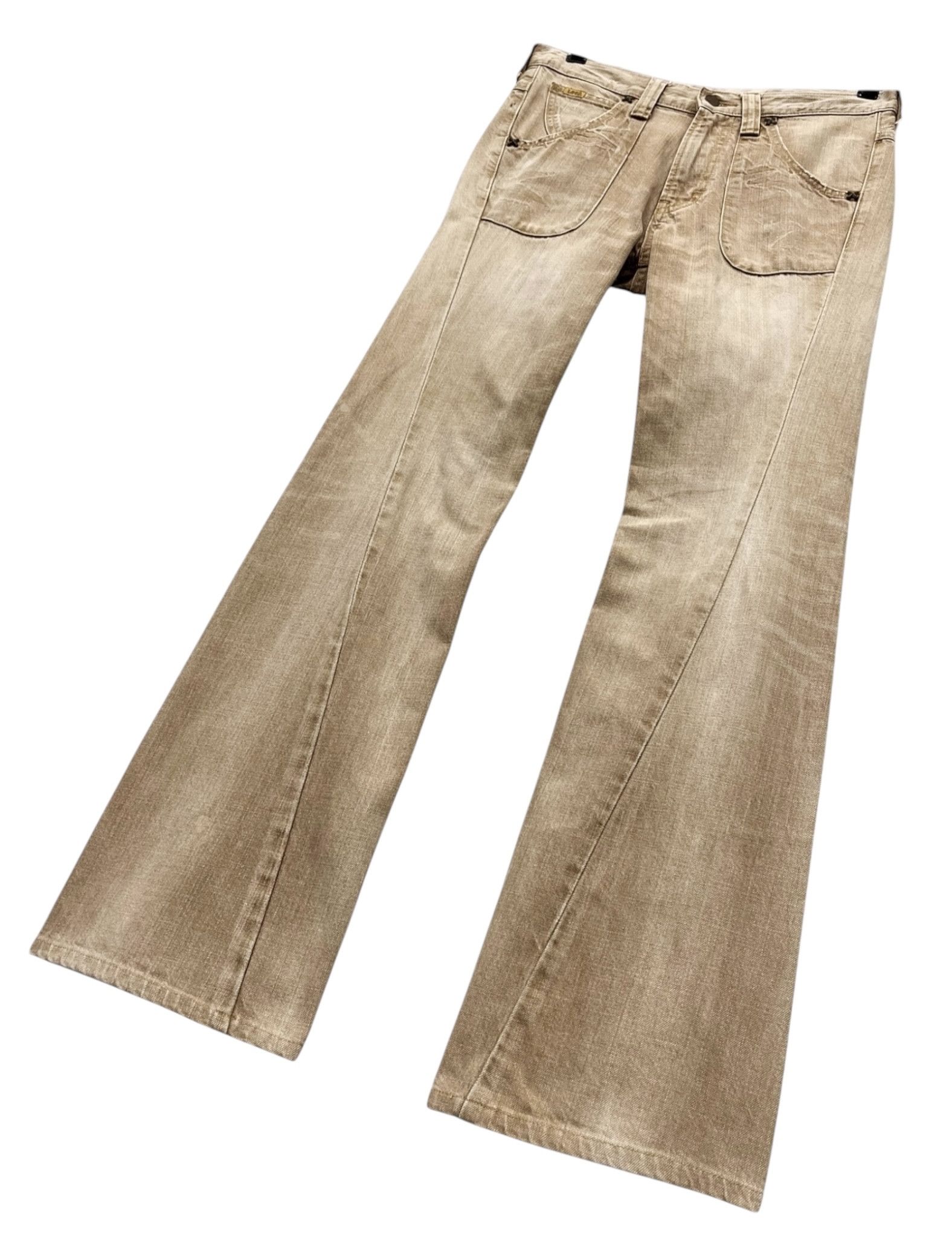 Lee FYE🔥MR LEE RIDERS Off Brown Twist Leg Flare Denim Jeans Size US 28 / EU 44 - 4 Thumbnail