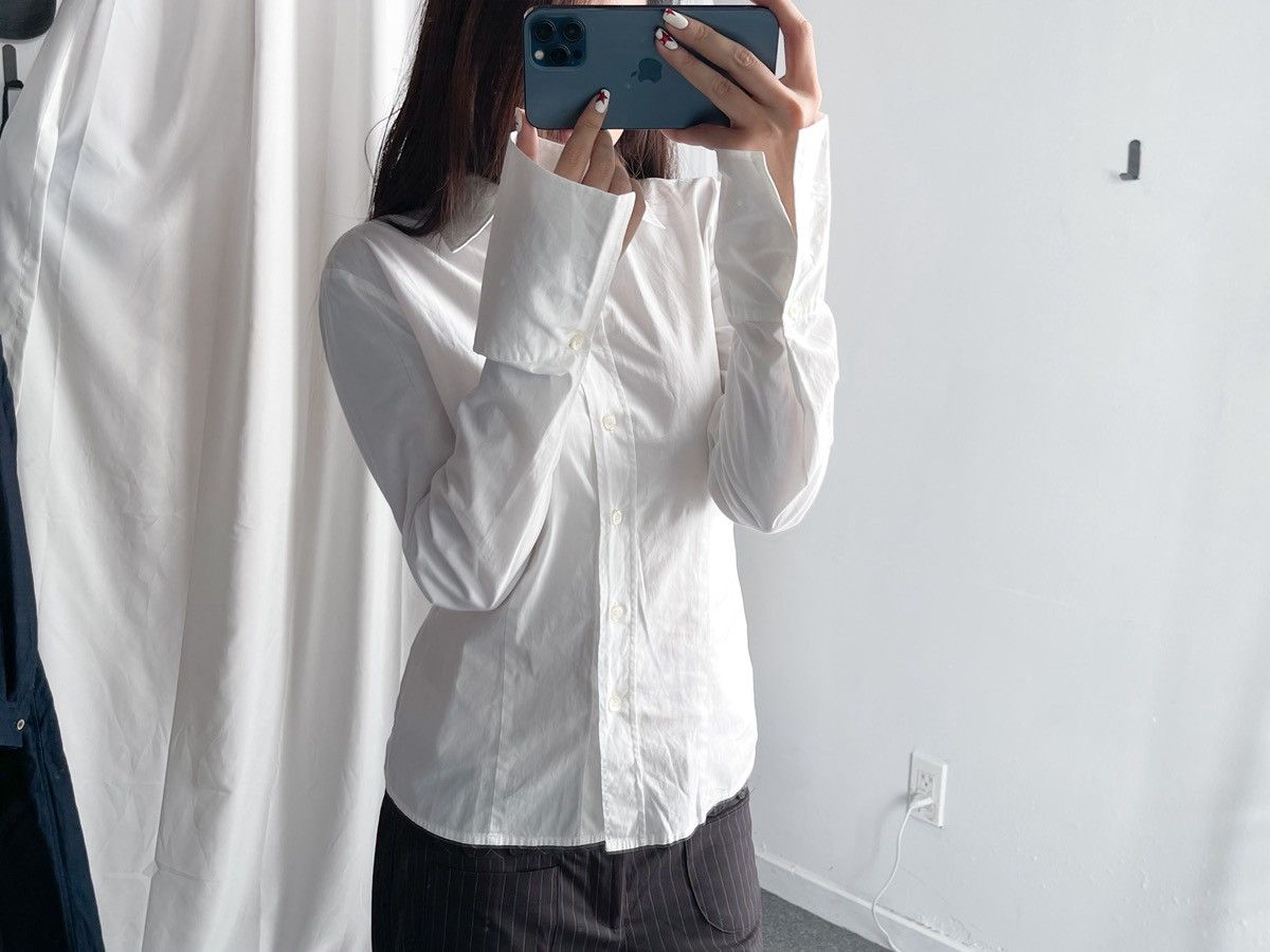 MAX&Co. 2000s Max Co by Max Mara Slim Fit Extended Cuff Shirt Size L / US 10 / IT 46 - 4 Thumbnail