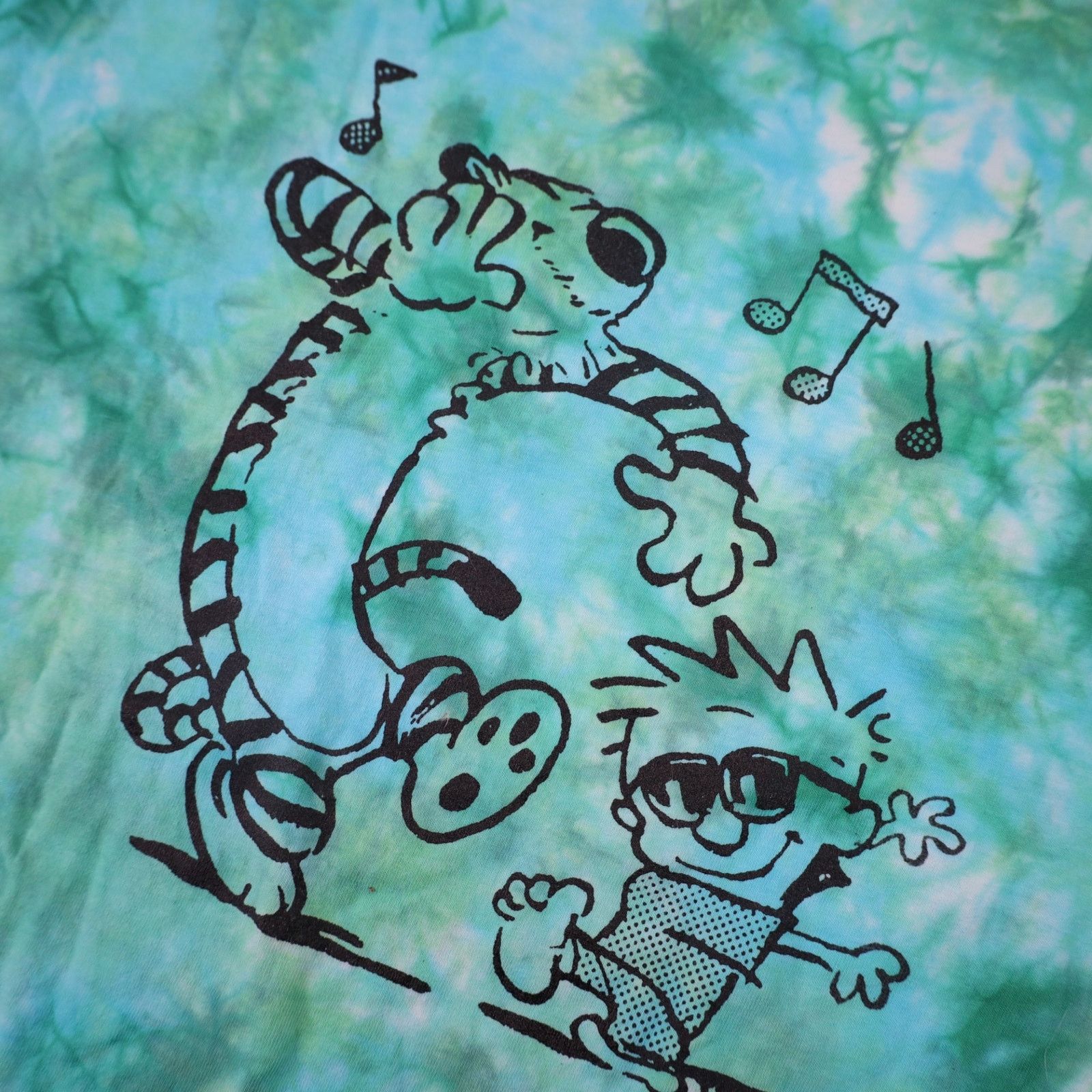 Vintage Vintage 90s Calvin & Hobbs Graphic Tie Dye Graphic T Shirt Size US XL / EU 56 / 4 - 4 Thumbnail
