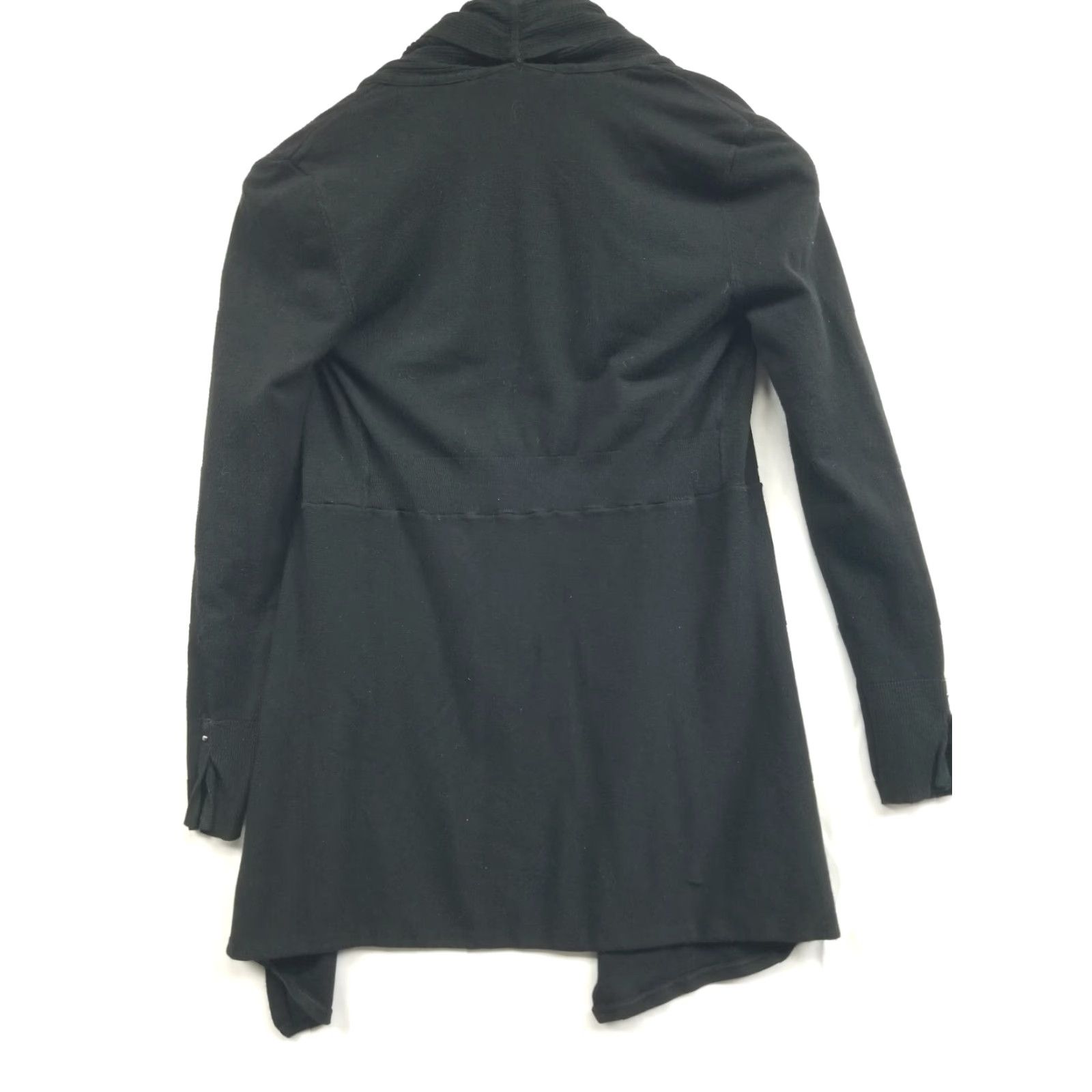 White House Black Market White House Black Market Cardigan Women's XS Open Front Button Sleeve Black Knit Size XS / US 0-2 / IT 36-38 - 2 Thumbnail