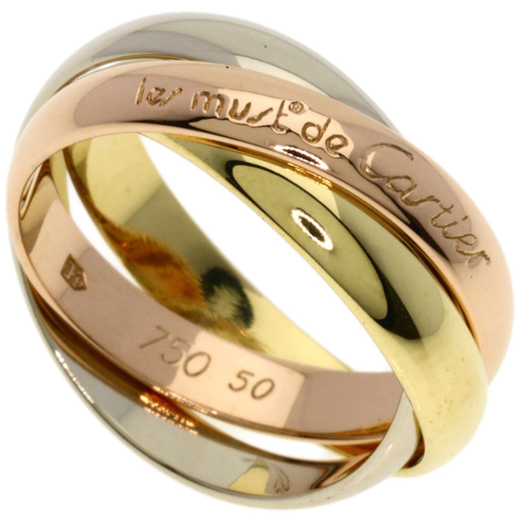 Cartier Cartier Trinity #50 Ring - 18K Yellow Gold/18K White Pink Gold Women's CARTIER Size ONE SIZE - 1 Thumbnail