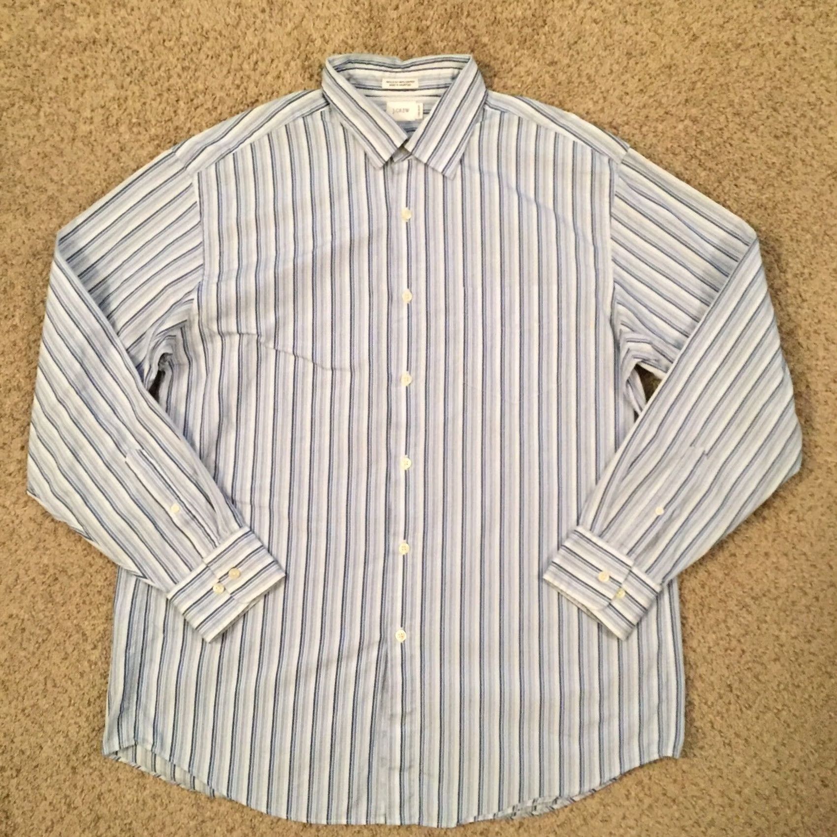 J.Crew J.CREW Shirt Mens Large Blue Striped Long Sleeve Button Up Size US L / EU 52-54 / 3 - 2 Thumbnail