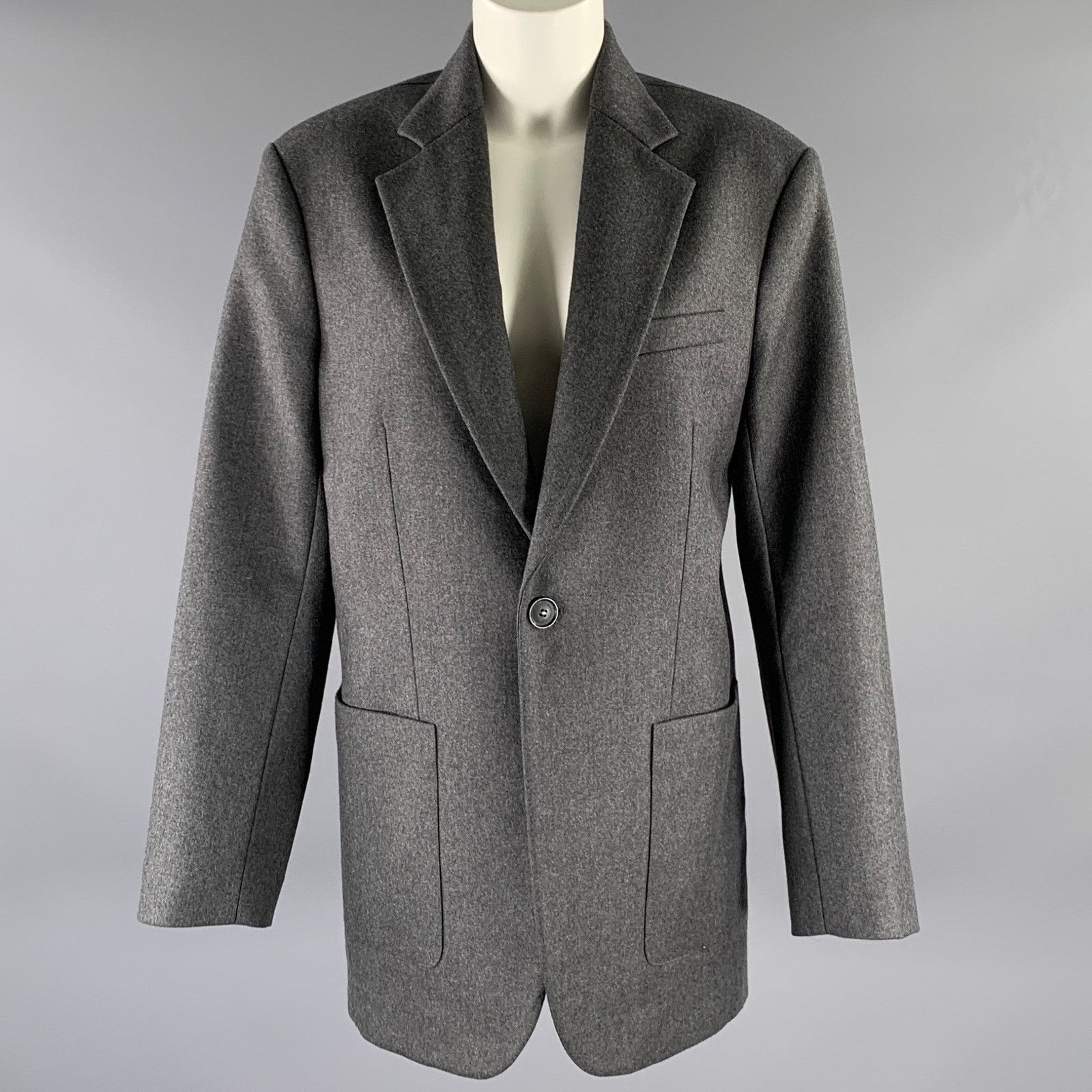 Nili Lotan NILI LOTAN Size M Grey Wool Notch Lapel Jacket Size M / US 6-8 / IT 42-44 - 1 Thumbnail