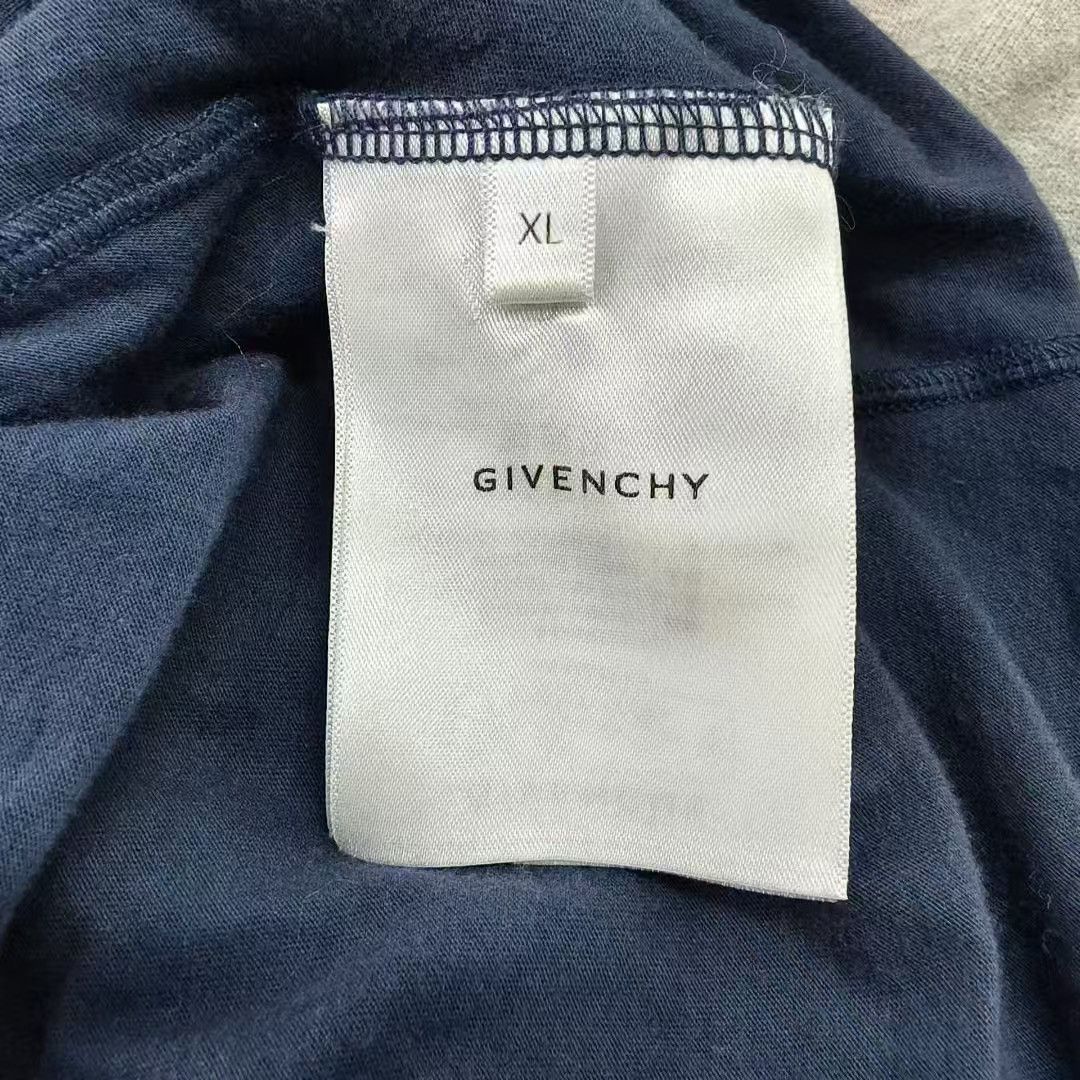 Givenchy Givenchy Grey/Blue Distressed Logo Oversized Hoodie Size US XL / EU 56 / 4 - 4 Thumbnail