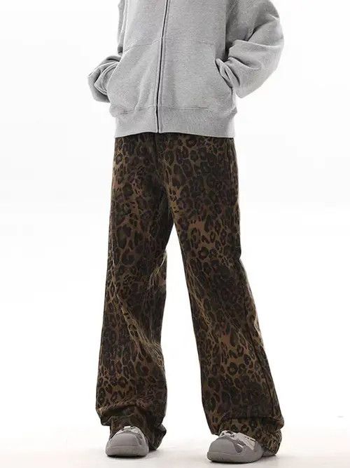 Japanese Brand Street Dance Hip Hop Vintage Leopard Print Casual Jeans Size US 32 / EU 48 - 4 Thumbnail