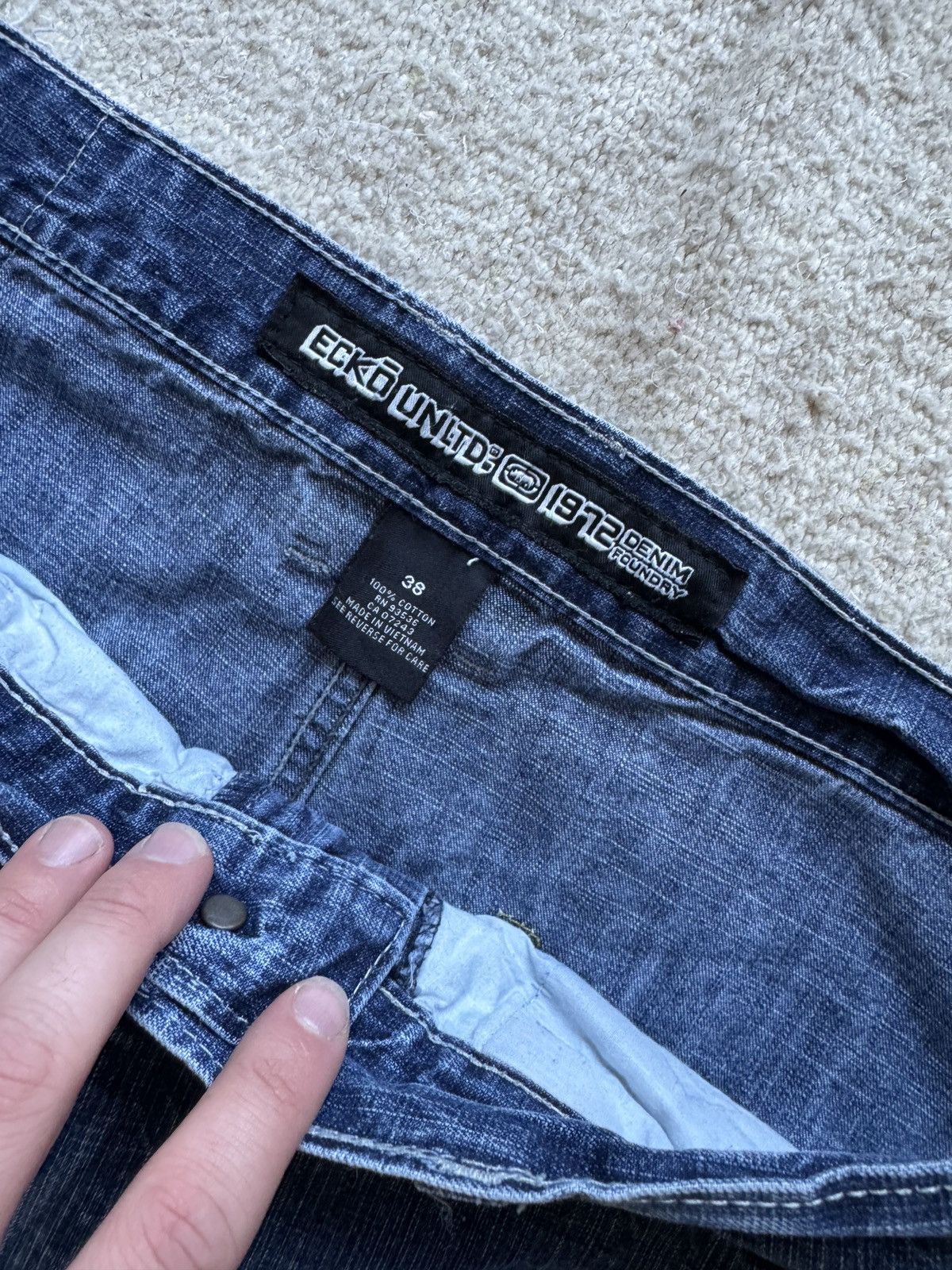 Ecko Unltd. Y2K Ecko Unltd Embroidered Baggy Wide Leg Jean 38W Size US 38 / EU 54 - 4 Thumbnail