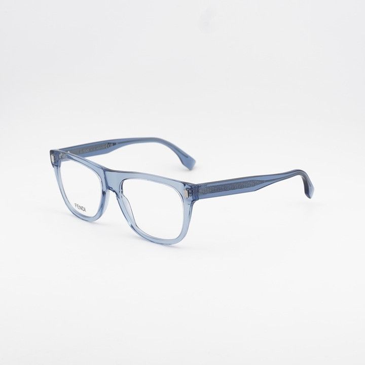 Fendi Fendi FE50070I 090 Eyeglasses Blue 54mm Square Frame Size ONE SIZE - 1 Thumbnail