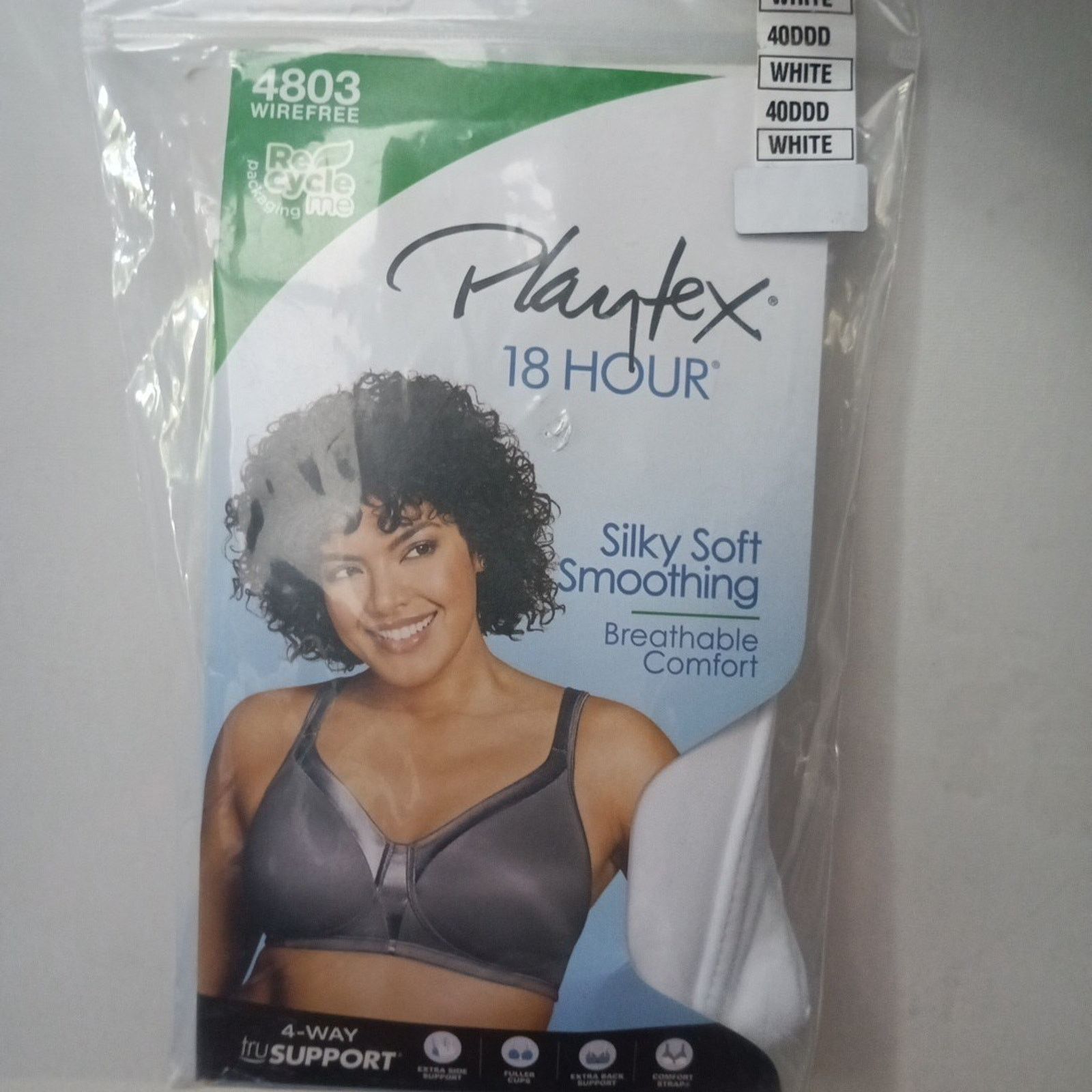 Other Playtex Women's 18 Hour Silky Wireless Bra Size 40DDD White Size ONE SIZE - 1 Thumbnail
