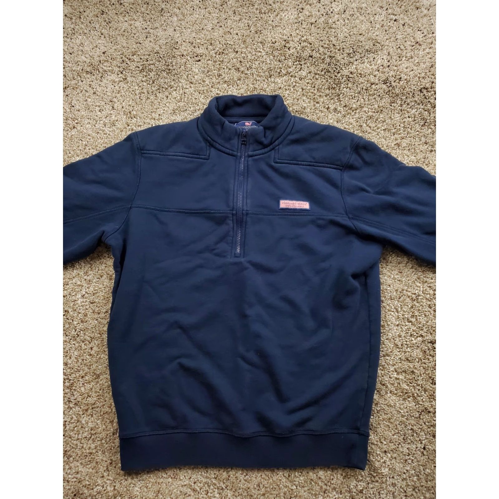 Vineyard Vines Vineyard Vines Sweatshirt Mens Small Blue 1/4 Zip Mock Neck Long Sleeve Cotton Polyester Fleece Logo Pullover Regular Fit Size US S / EU 44-46 / 1 - 3 Thumbnail
