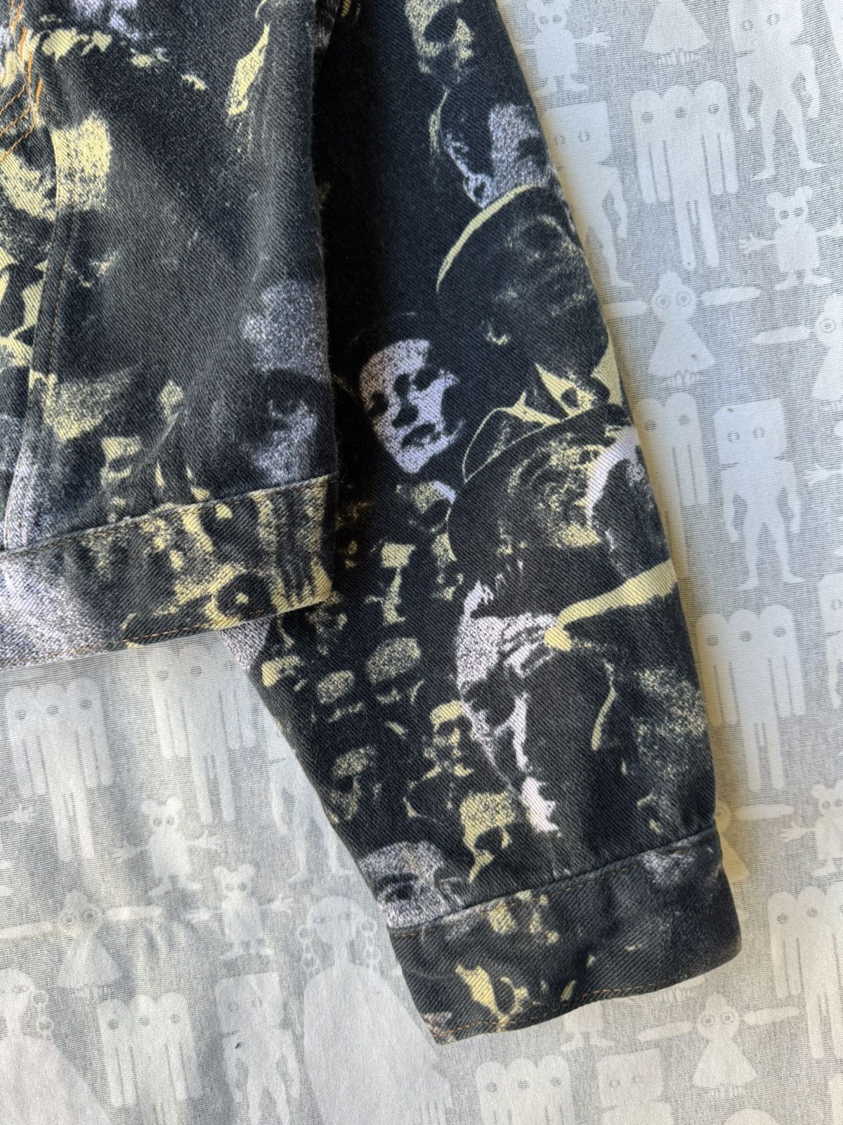Jean Paul Gaultier Jean Paul Gaultier AW92 Face Print Jacquard Trucker Jacket Size US XL / EU 56 / 4 - 6 Thumbnail