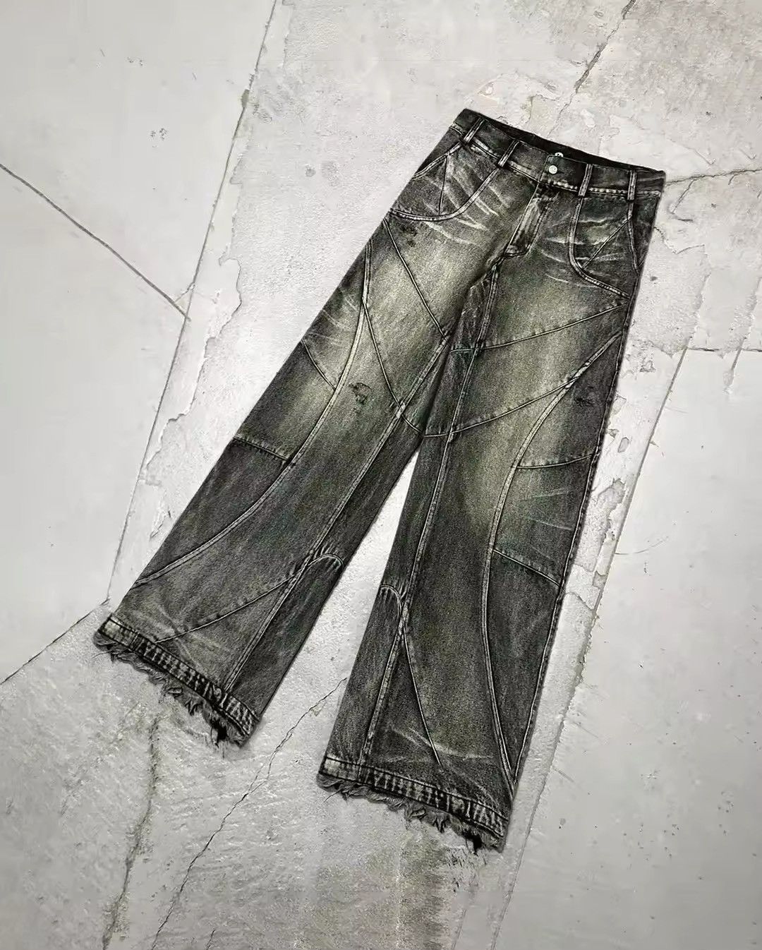 Japanese Brand × Jean Retro Washed Black Straight Cut Baggy Jeans Size US 28 / EU 44 - 3 Thumbnail