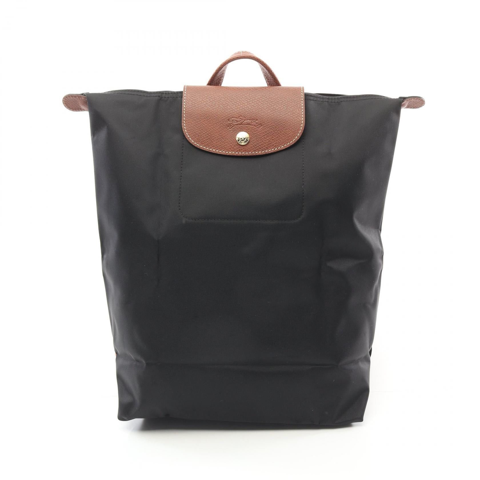 Longchamp Longchamp Le Preage Original M Backpack Rucksack Fabric Leather Black Brown Size ONE SIZE - 1 Thumbnail