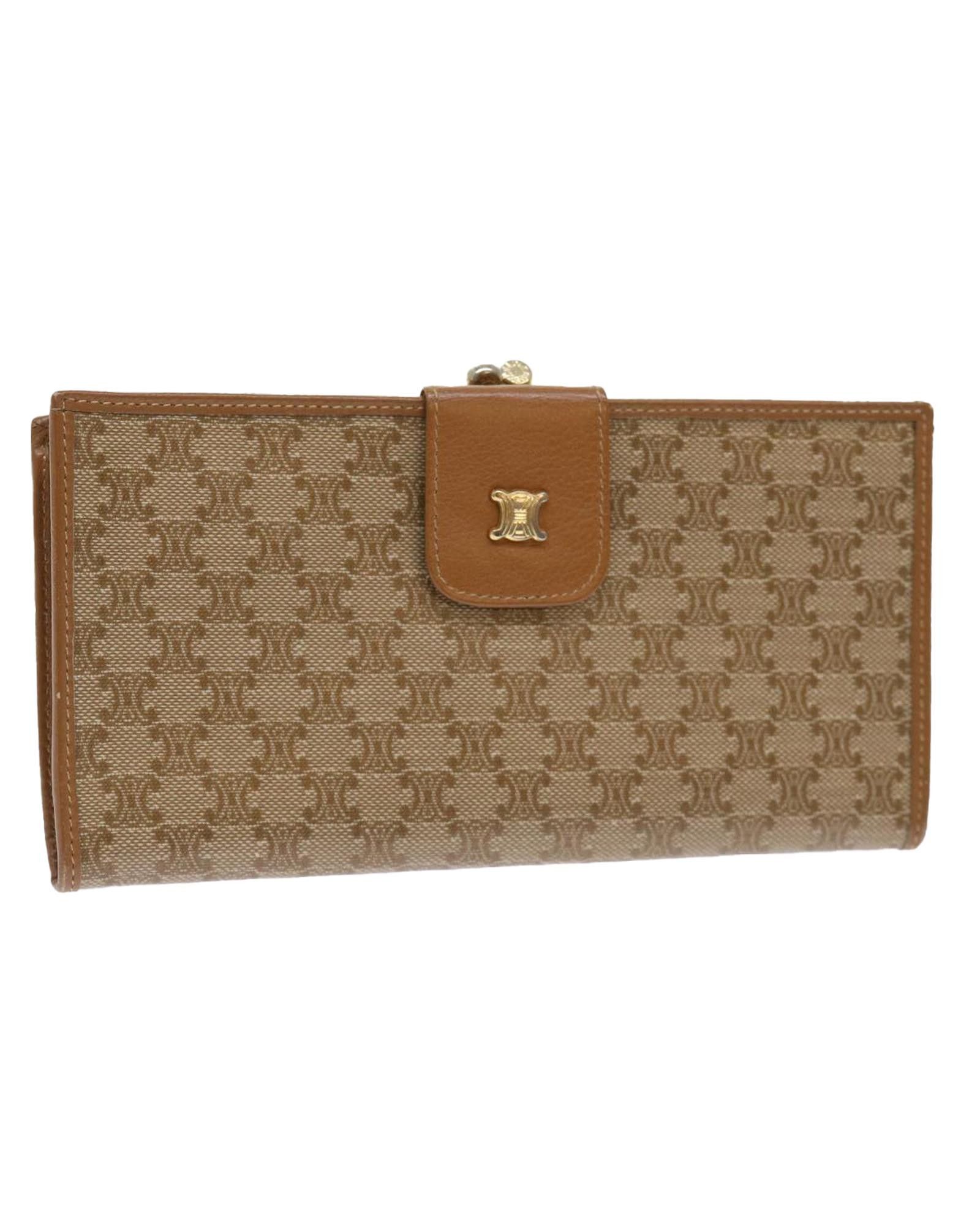 image of Celine Canvas Long Wallet - Beige, Women's
