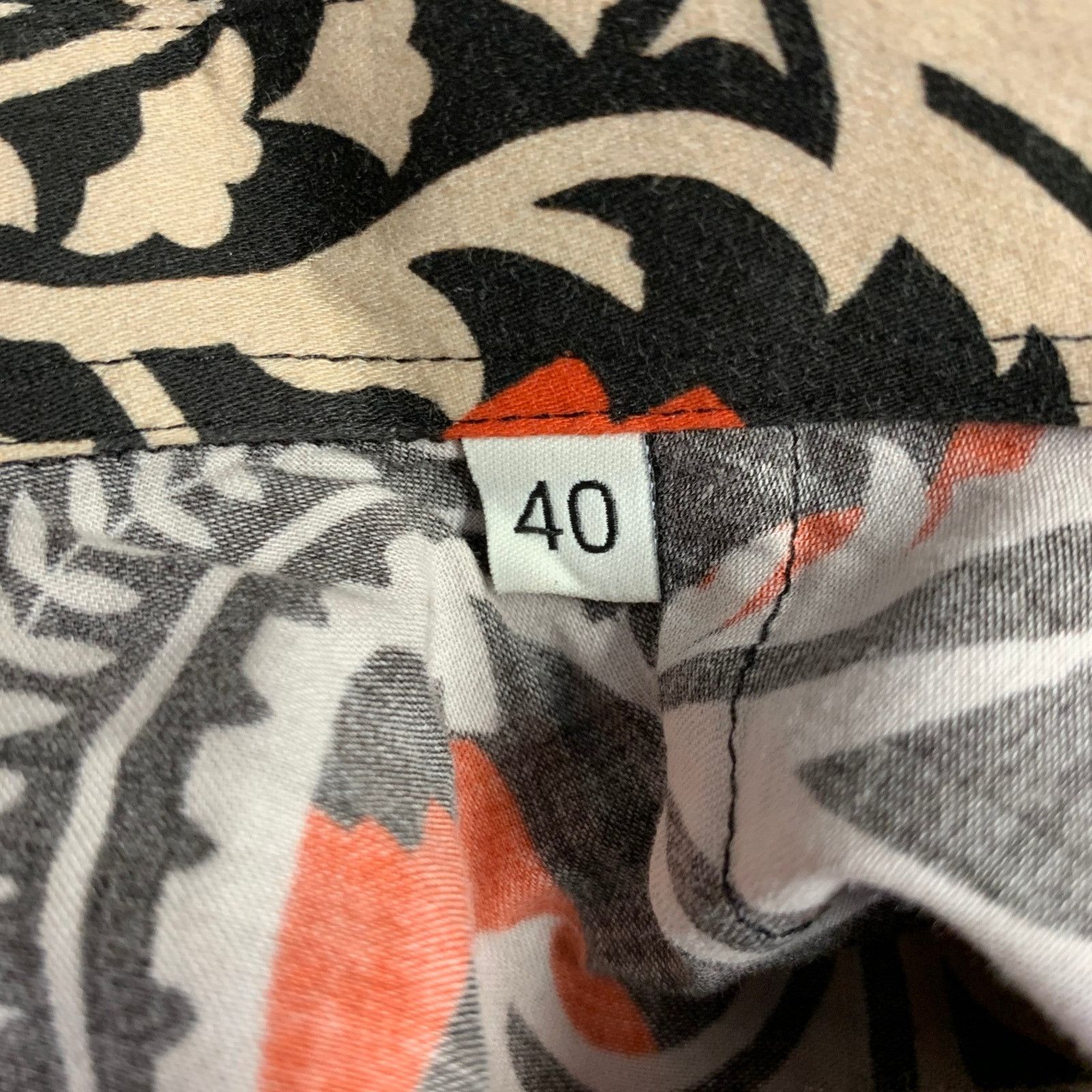 Etro Size M Orange Black Khaki Abstract Floral Long Sleeve Shirt Size US M / EU 48-50 / 2 - 6 Thumbnail