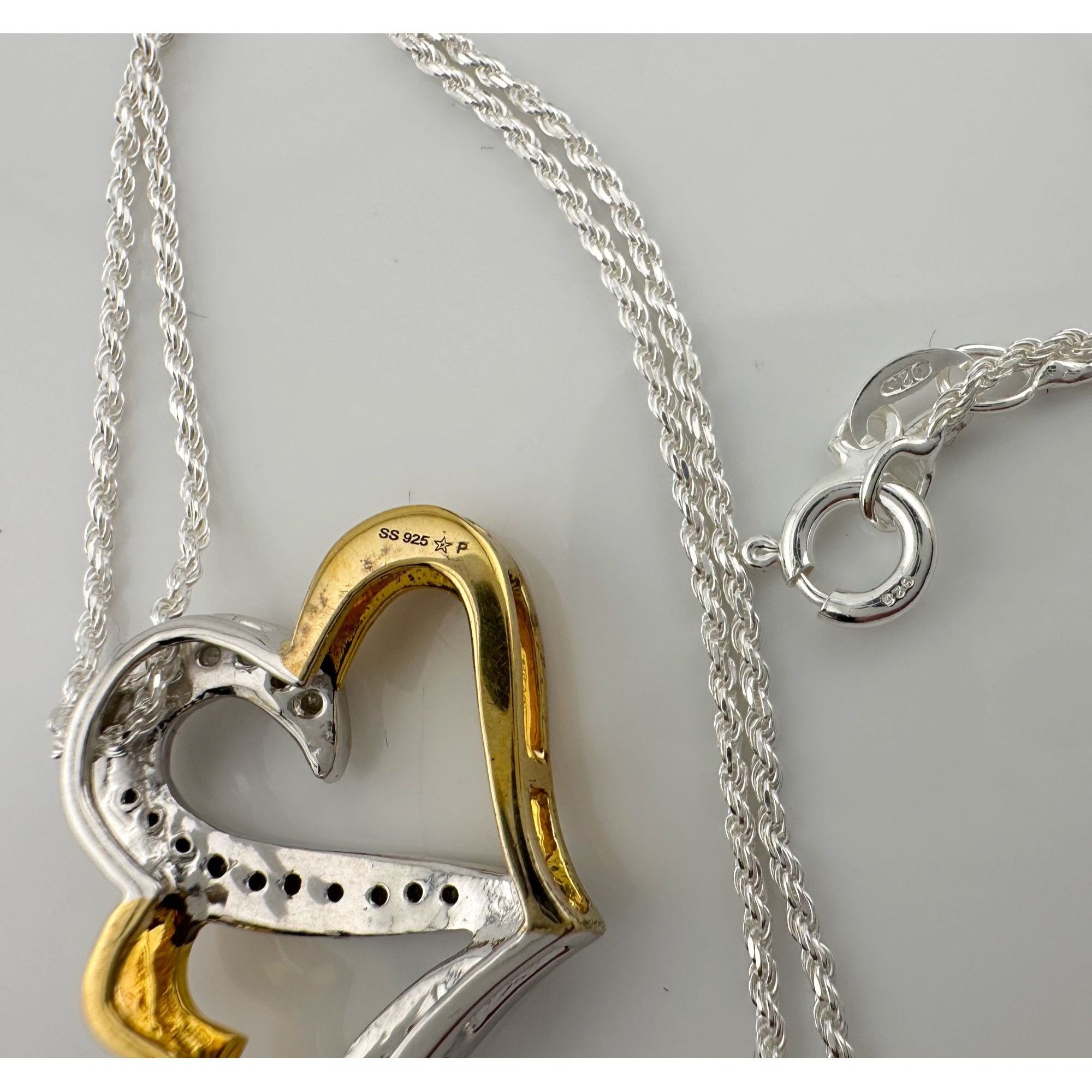Other Two Hearts as One 1/4 Carat Natural Diamond Necklace Size ONE SIZE - 10 Thumbnail