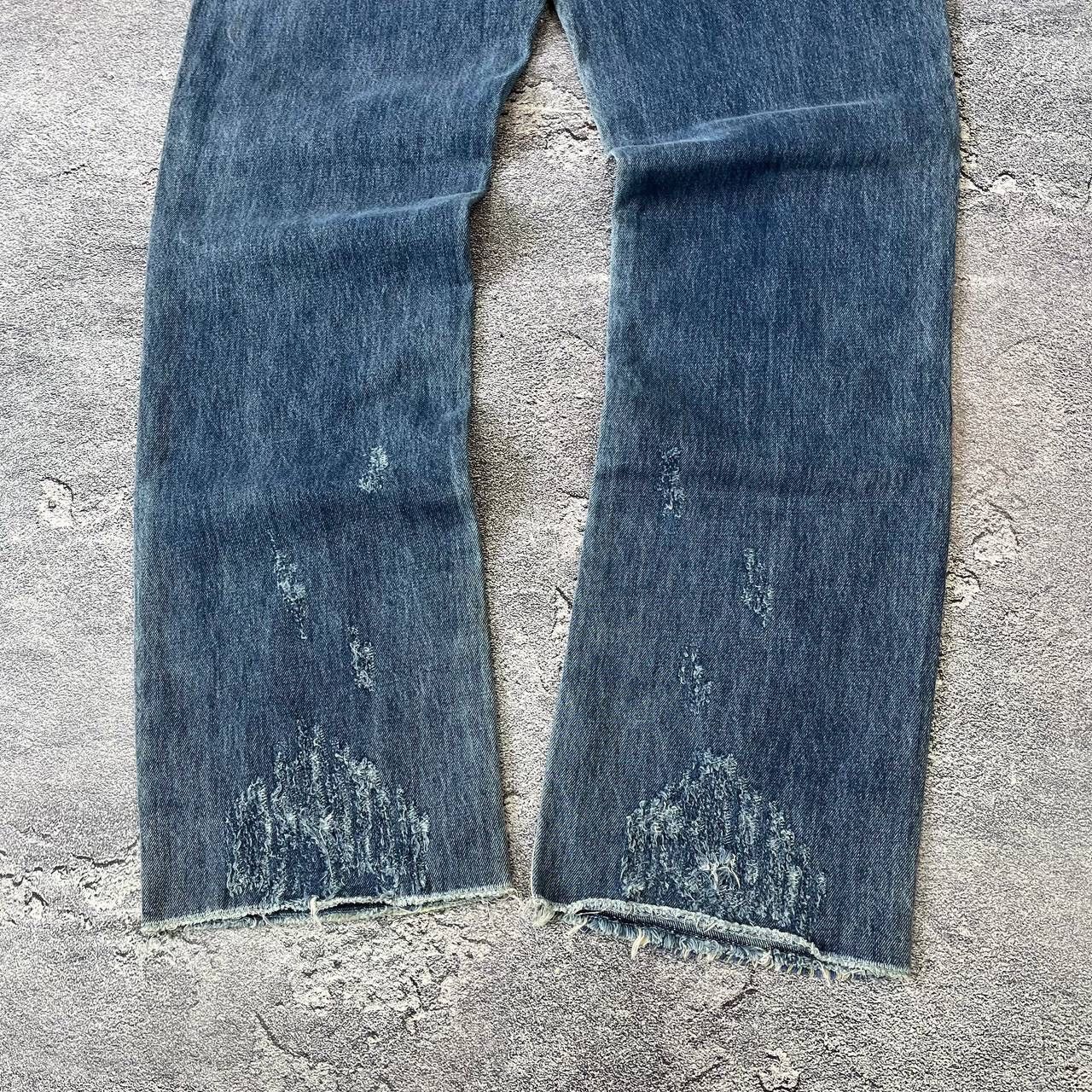 Japanese Brand Jeans Dirty Pants Faded Crash Denim Thrashed Y2K Distressed Size US 34 / EU 50 - 4 Thumbnail