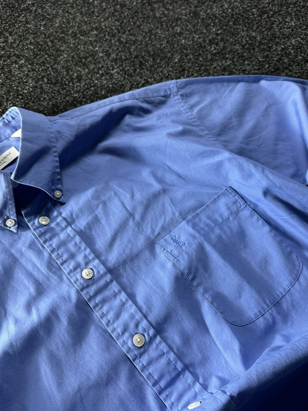 Yves Saint Laurent VNTG🚨Yves Saint Laurent Blue COTTON shirt YSL rare Flannel Size US L / EU 52-54 / 3 - 3 Thumbnail