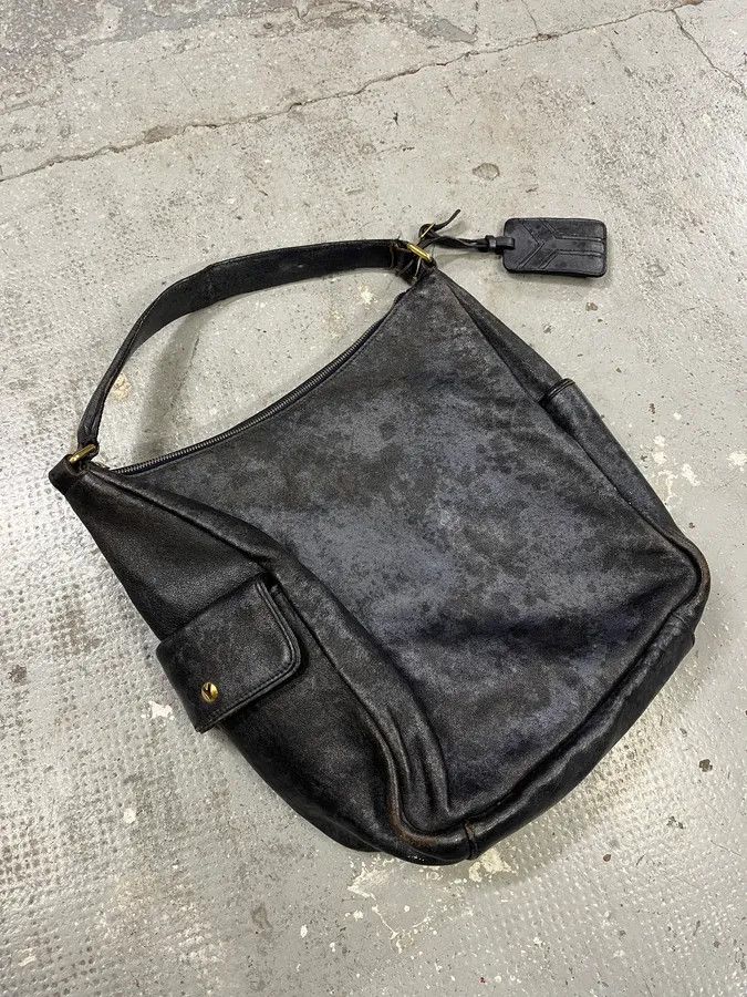 Yves Saint Laurent Yves Saint Laurent Metallic Blue Eroded Bag Size ONE SIZE - 3 Thumbnail