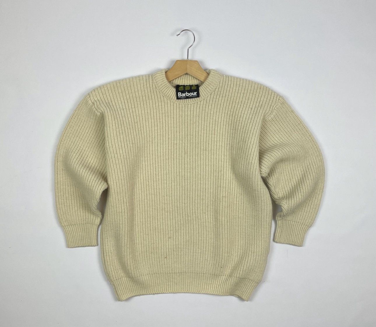 Barbour Vintage Men's Barbour Fishermans Knit Pure New Wool Sweater Size US S / EU 44-46 / 1 - 1 Thumbnail