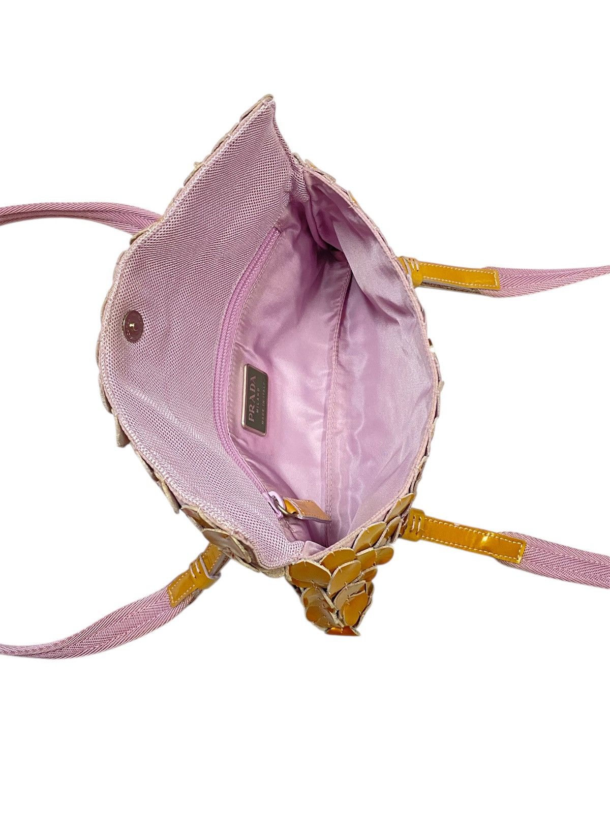 Prada Prada Gold Patent Paillet Leather Shoulder Bag Size ONE SIZE - 24 Thumbnail