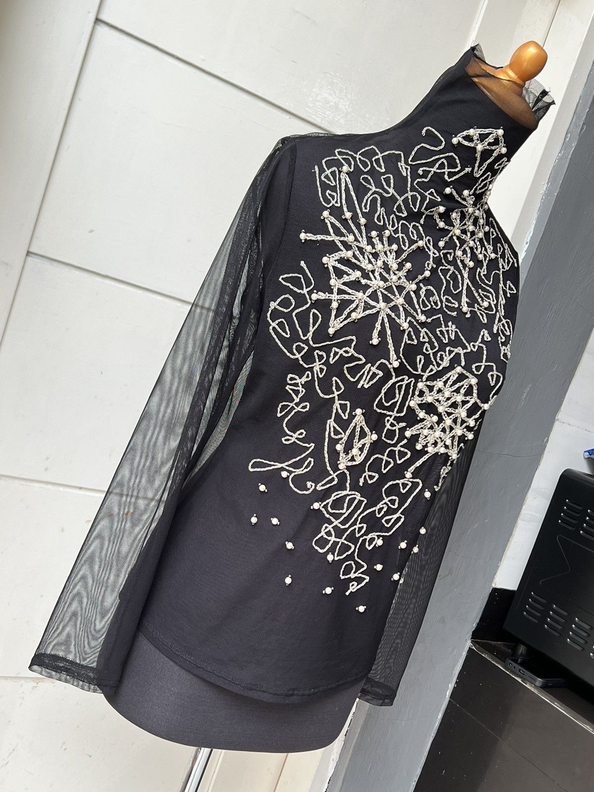 Japanese Brand Yukiko Hanai Black Mesh T-shirt Size XS / US 0-2 / IT 36-38 - 16 Thumbnail