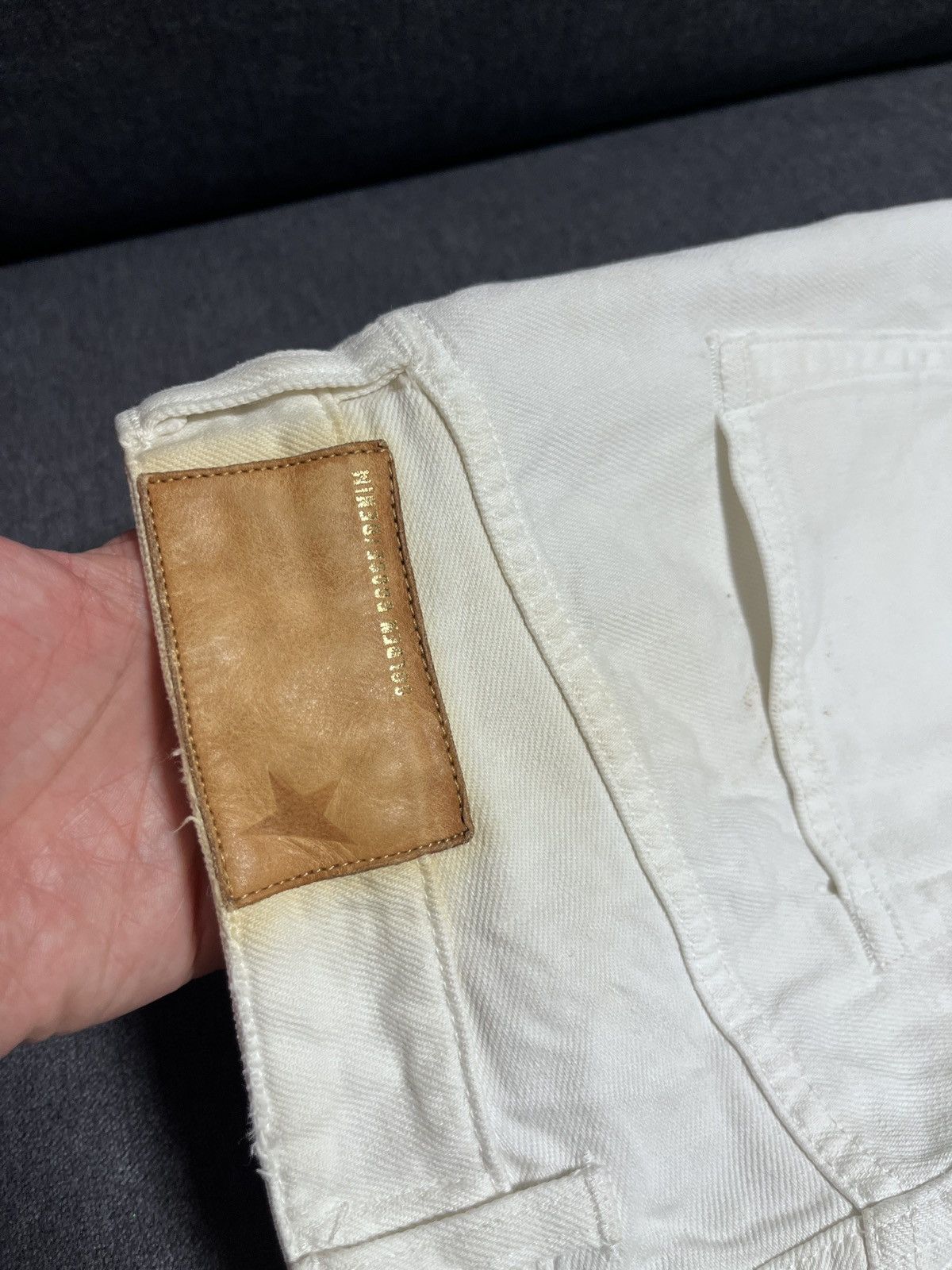 Golden Goose Golden Goose Distressed White Jeans Size US 31 - 17 Thumbnail