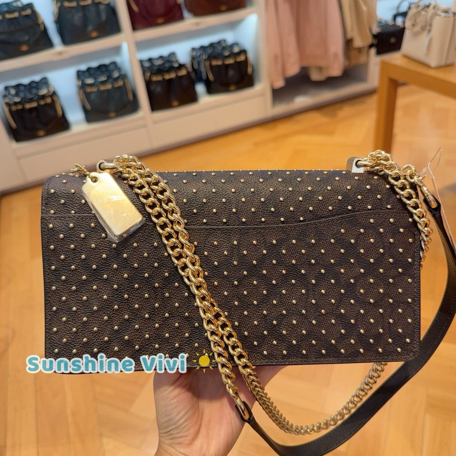 Coach NWT Coach Klare Envelope Bag Rivets Walnut/Black CDB22 Size ONE SIZE - 6 Thumbnail