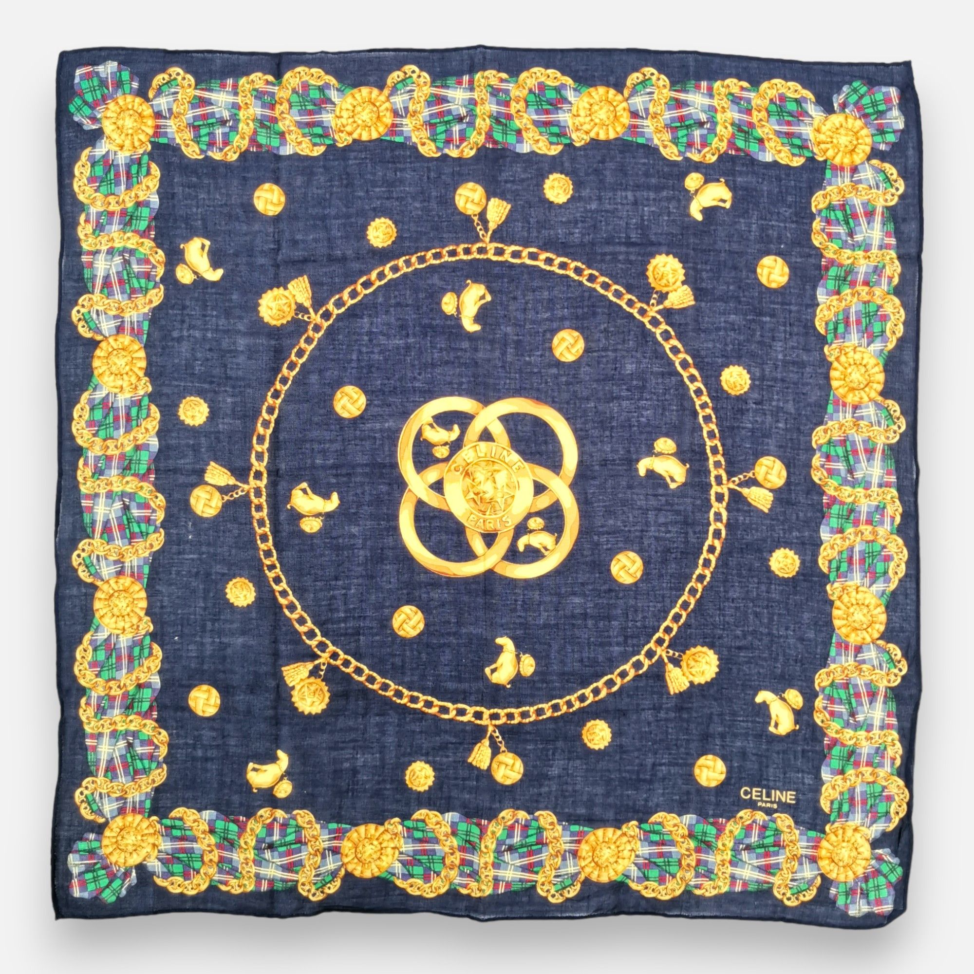 Celine Vintage CELINE Handkerchief Pocket Square Bandana Size ONE SIZE - 3 Thumbnail