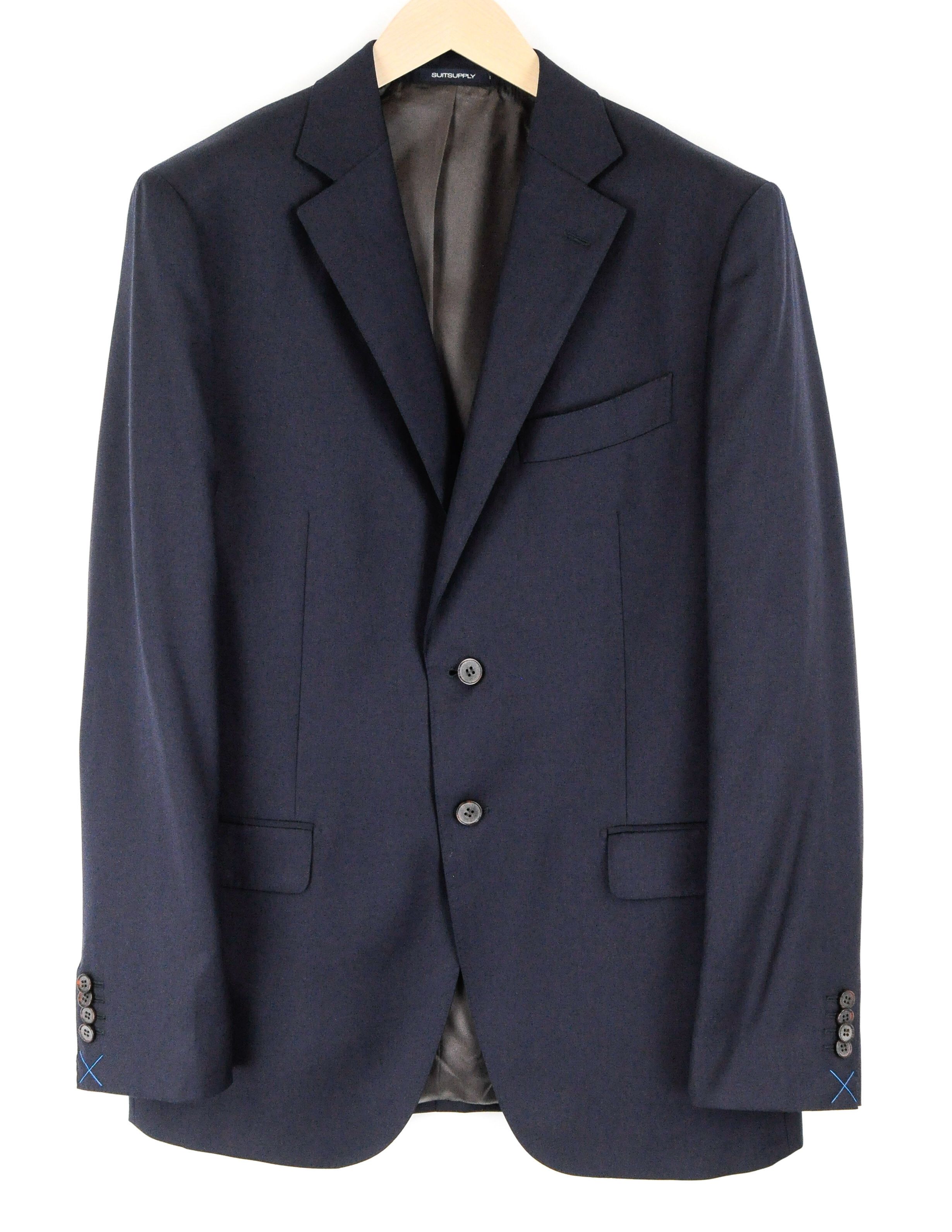 image of Suitsupply Napoli Uk44L Wool Navy Blazer 56214, Men's