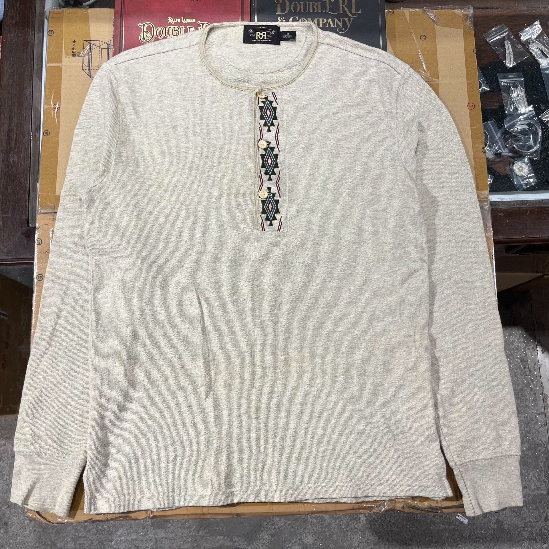 RRL Ralph Lauren RRL Vintage Indian Embroidery Henley Shirt Size US M / EU 48-50 / 2 - 1 Thumbnail