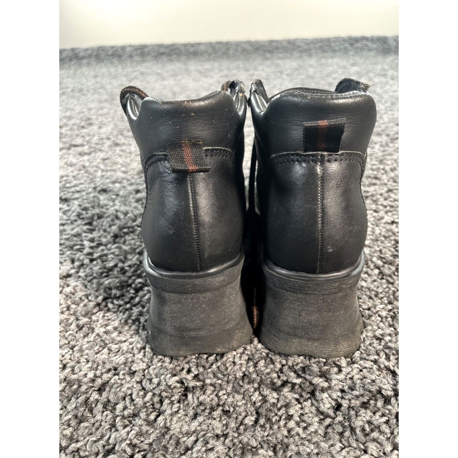 Vintage VINTAGE MIA BOOT Boots Platform Leather Black Women's SZ 7M 90s Grunge High Heel Block Ankle Round Toe Size US 5 / IT 35 - 3 Thumbnail