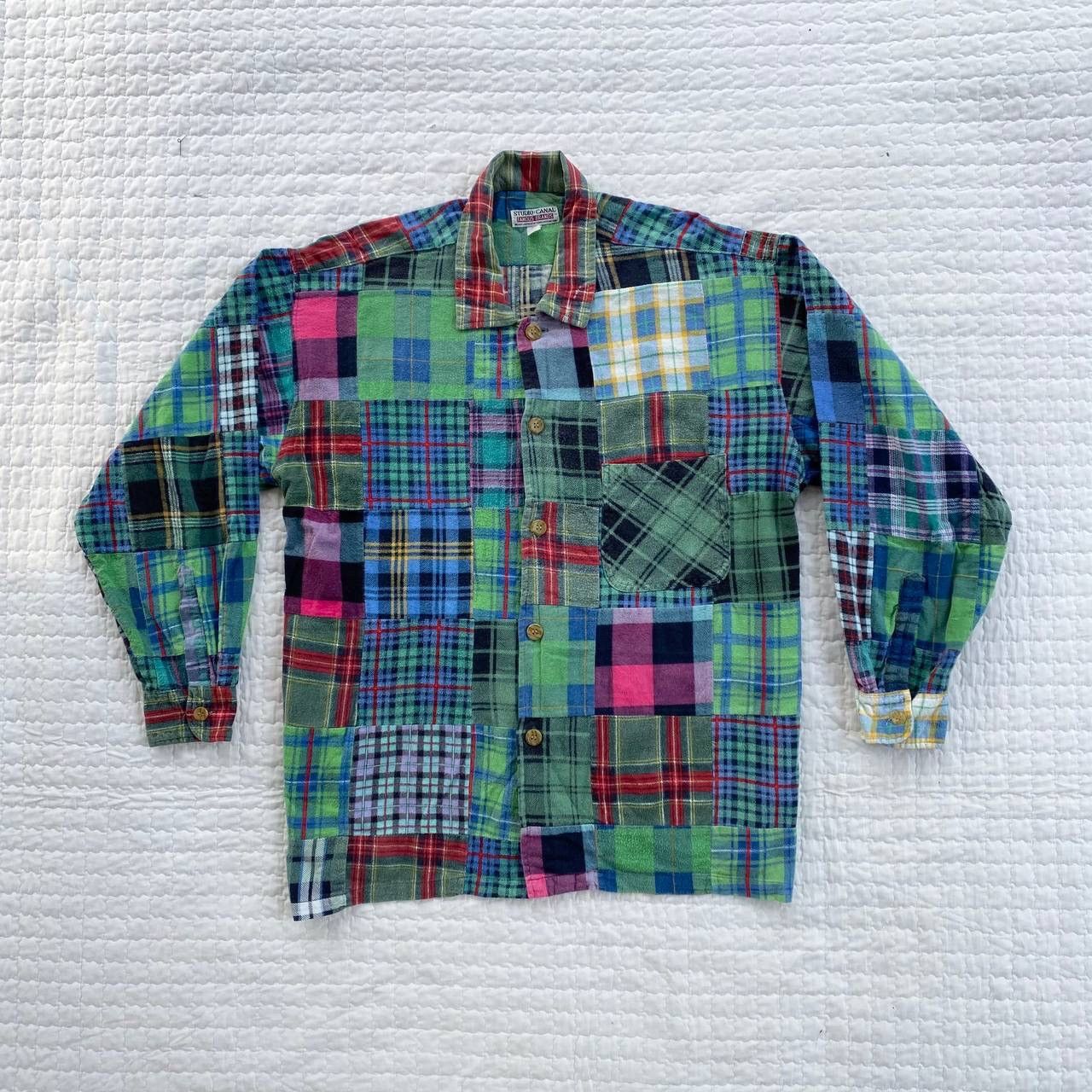 Japanese Brand Vintage 90s Studio Canal Patchwork Longsleeve Shirt Size US XL / EU 56 / 4 - 1 Thumbnail