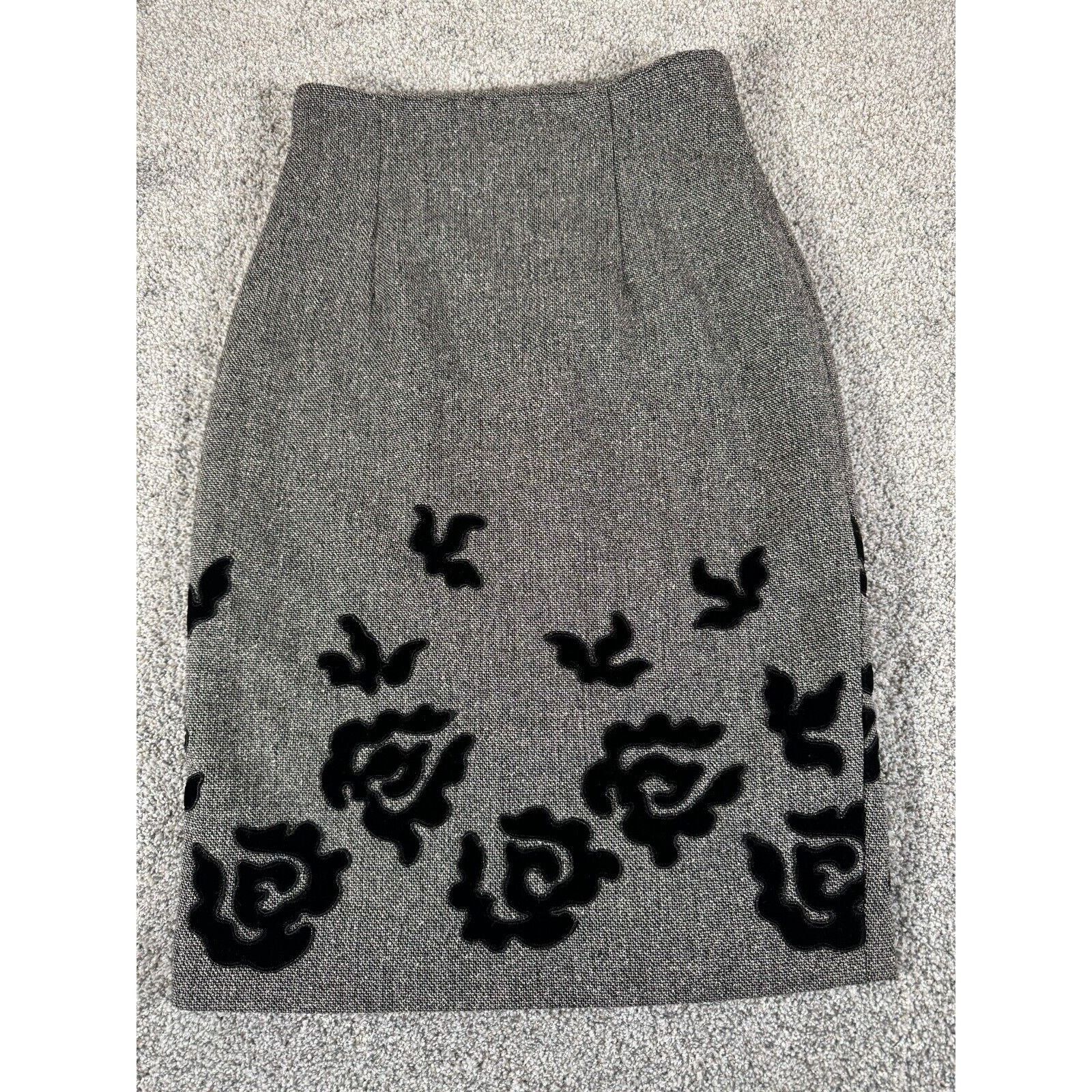 Other Kay Unger New York Skirt 4 Floral Velvet Vintage 90s Y2K Size 27" / US 4 / IT 40 - 1 Thumbnail