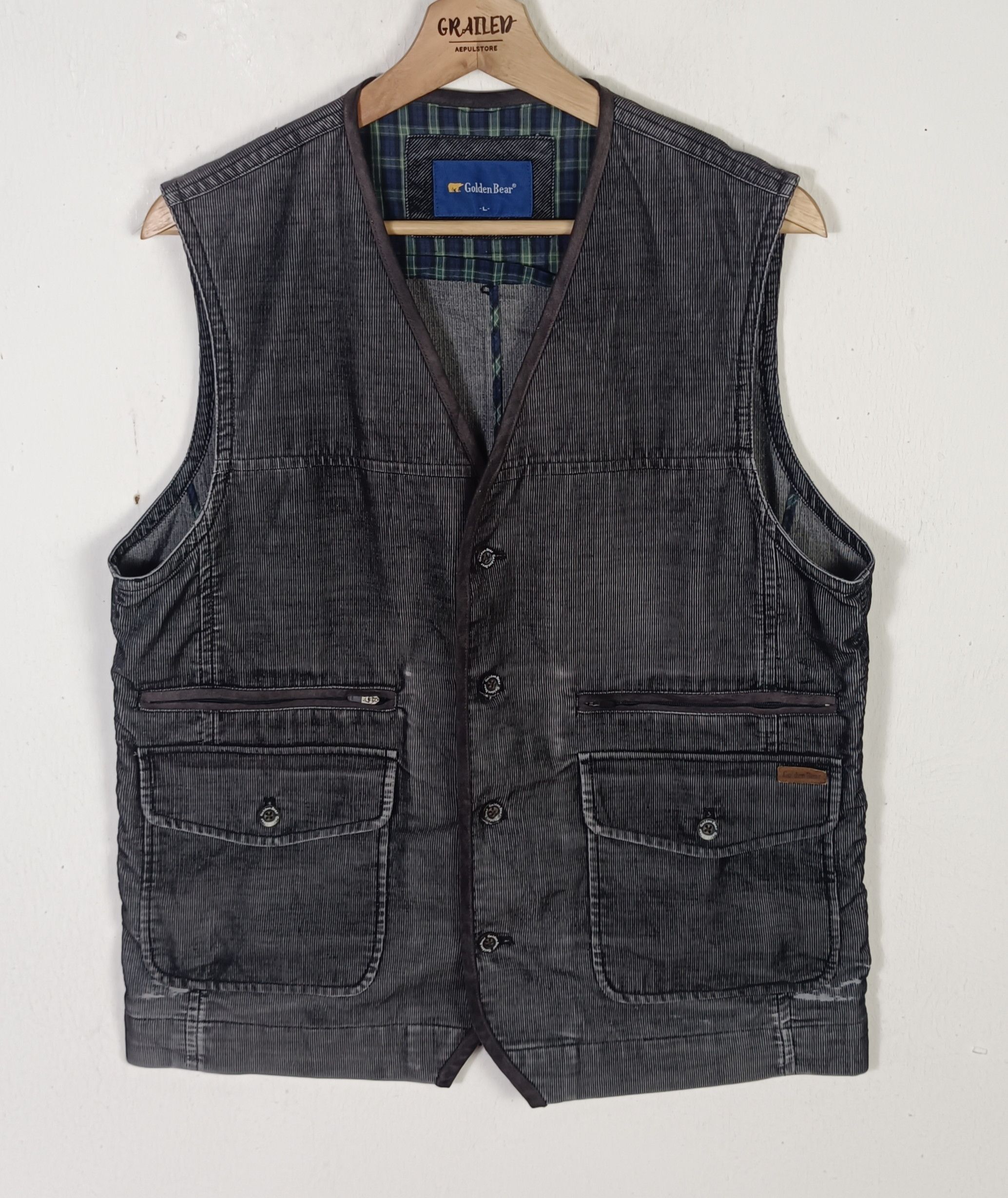 Golden Bear Golden Bear Coduroy Denim Flannel Linned Overvest Size US M / EU 48-50 / 2 - 1 Thumbnail