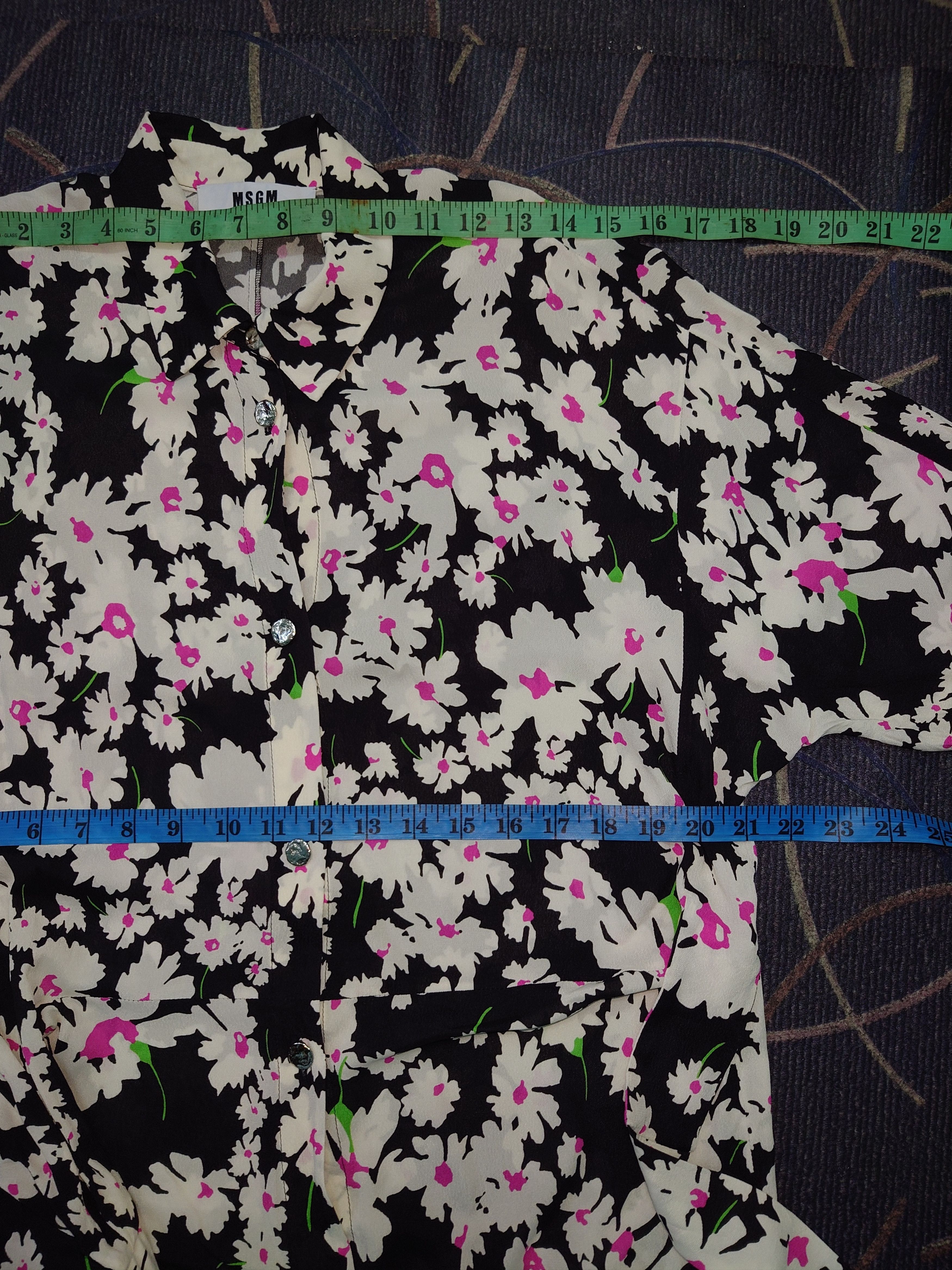 MSGM MSGM Milano Floral Daisy Print Viscose Maxi Shirt Dress Size XS / US 0-2 / IT 36-38 - 12 Thumbnail