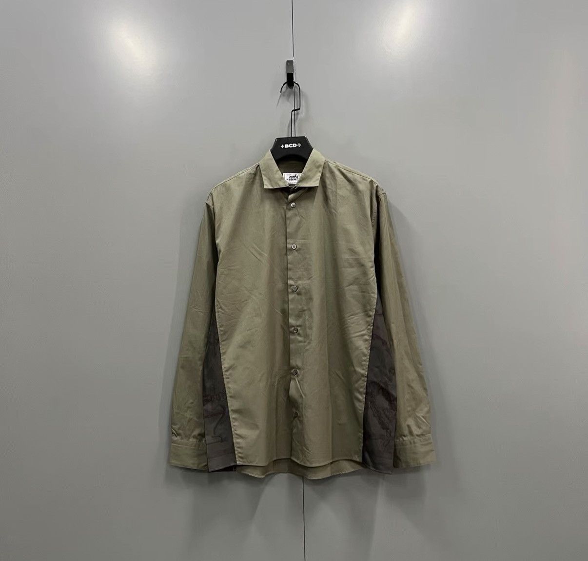 Hermes Hermès Green Color-blocked Shirt J41 Size US M / EU 48-50 / 2 - 1 Thumbnail