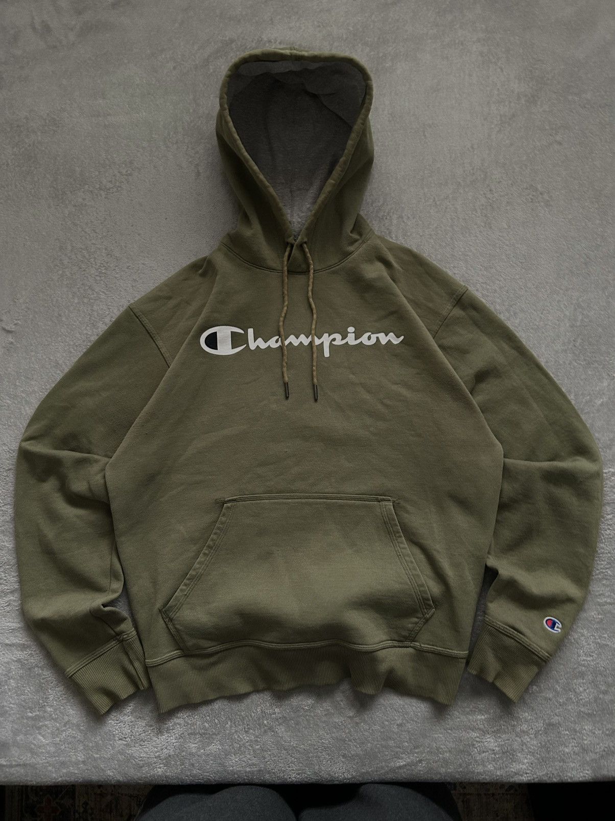 Champion × Vintage Champion Script Logo Green Pullover Hoodie Size US M / EU 48-50 / 2 - 2 Thumbnail