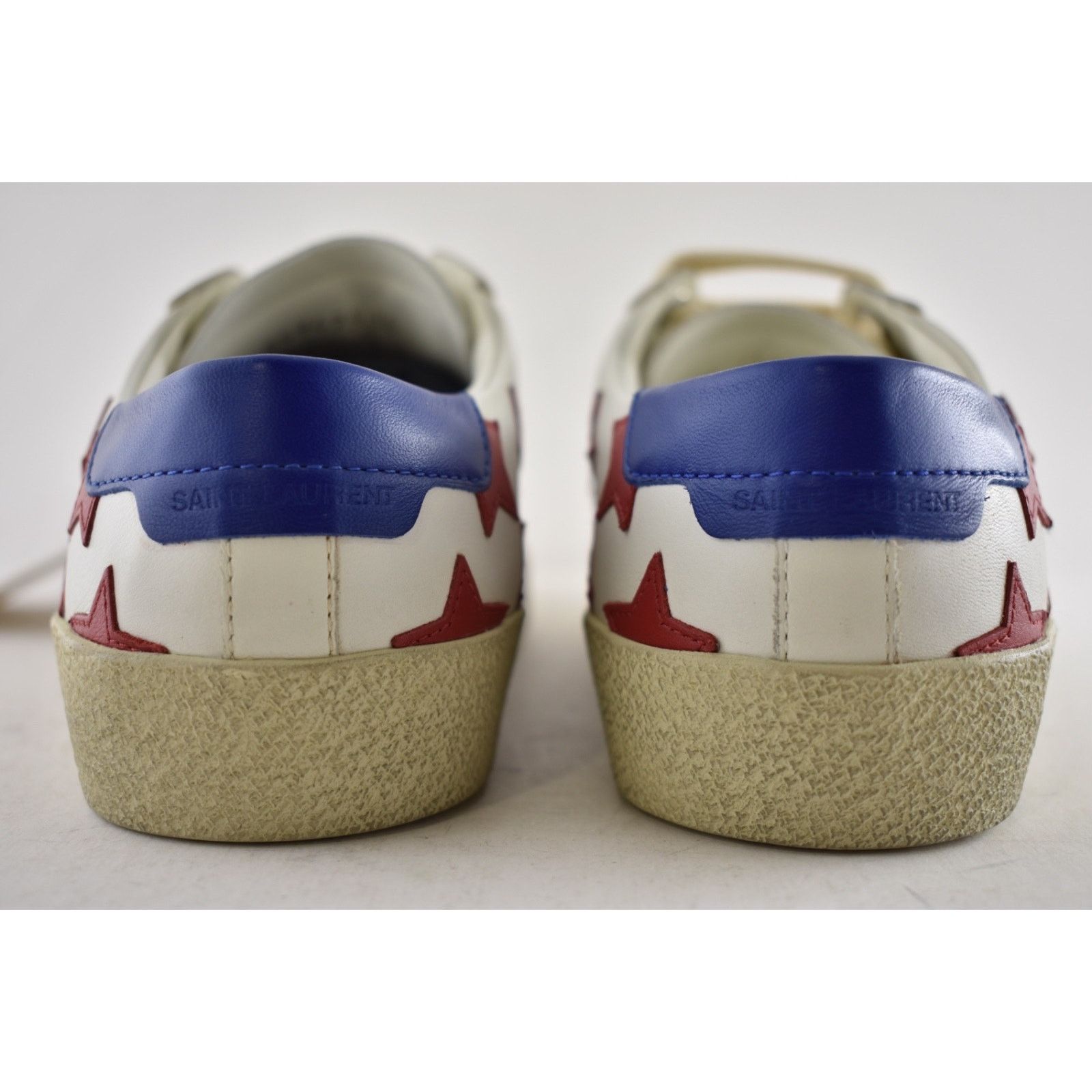 Yves Saint Laurent Court Classic SL Red Star Distressed Flat Low Top Sneaker Size US 6 / IT 36 - 14 Thumbnail