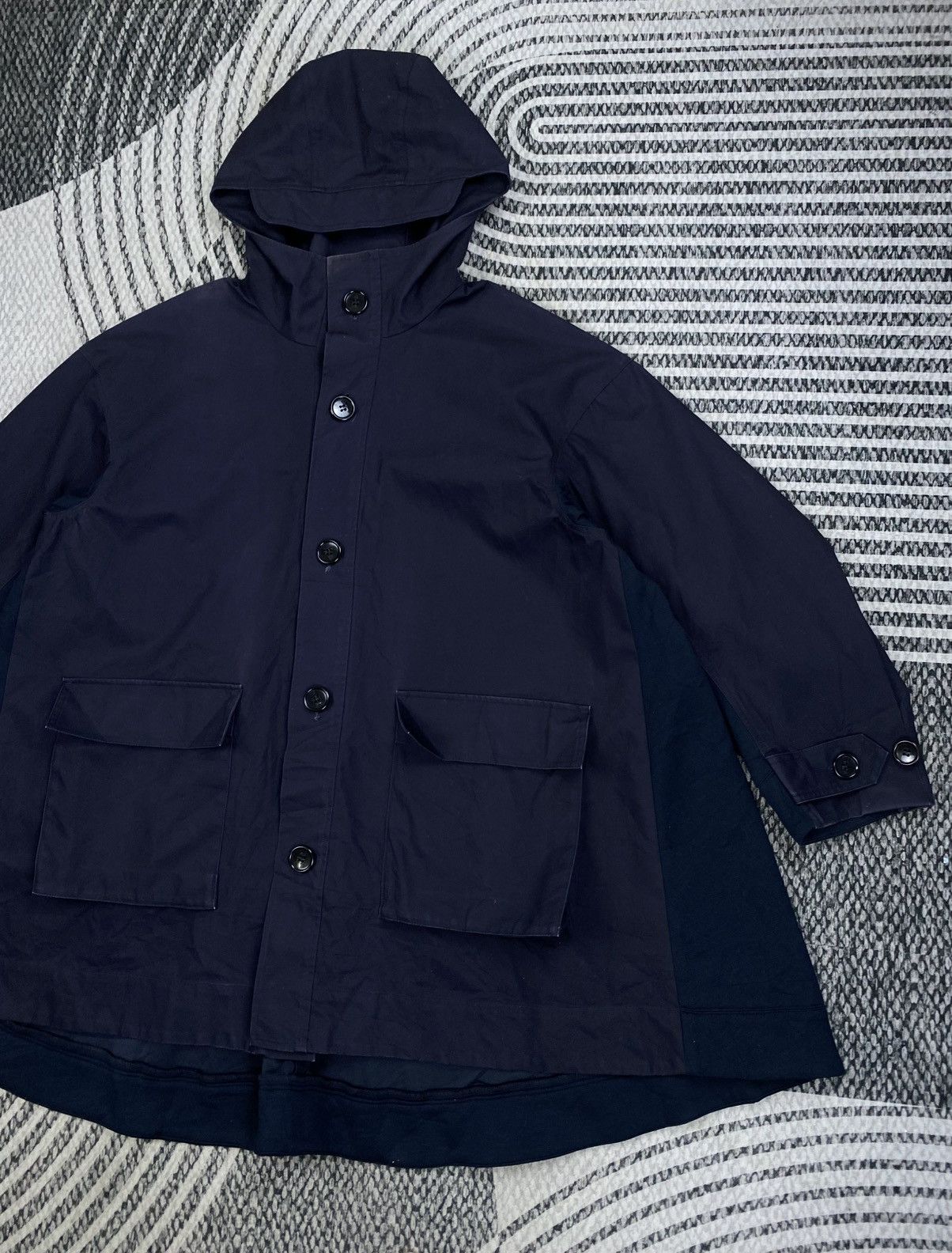Japanese Brand Nagonstans Water Resistent Navy Color Hooded Parka Jacket Size US XL / EU 56 / 4 - 4 Thumbnail